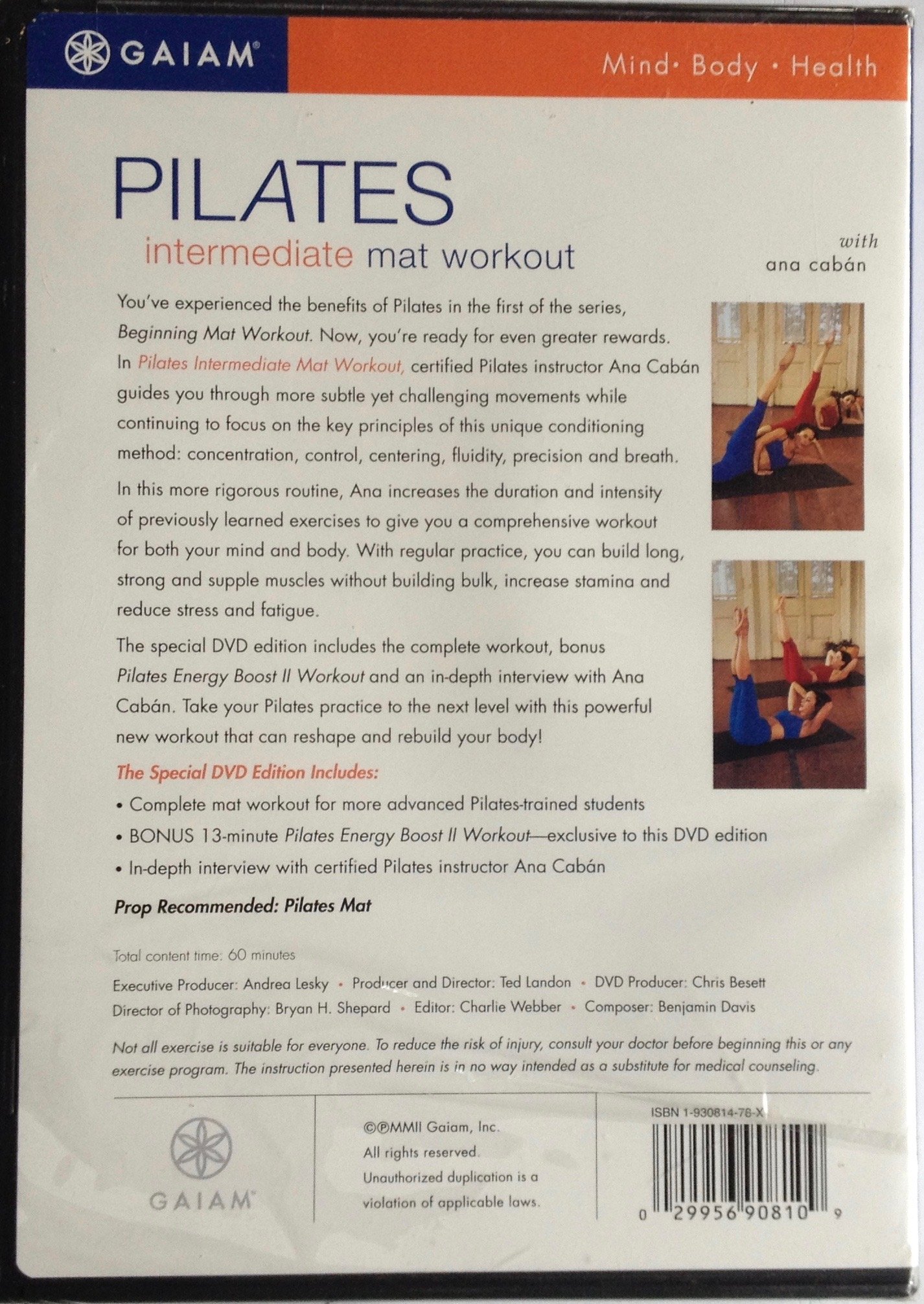 Pilates Intermediate Mat Workout for Core Strength & Flexibility - Perfect for Home & Studio Fitness Training