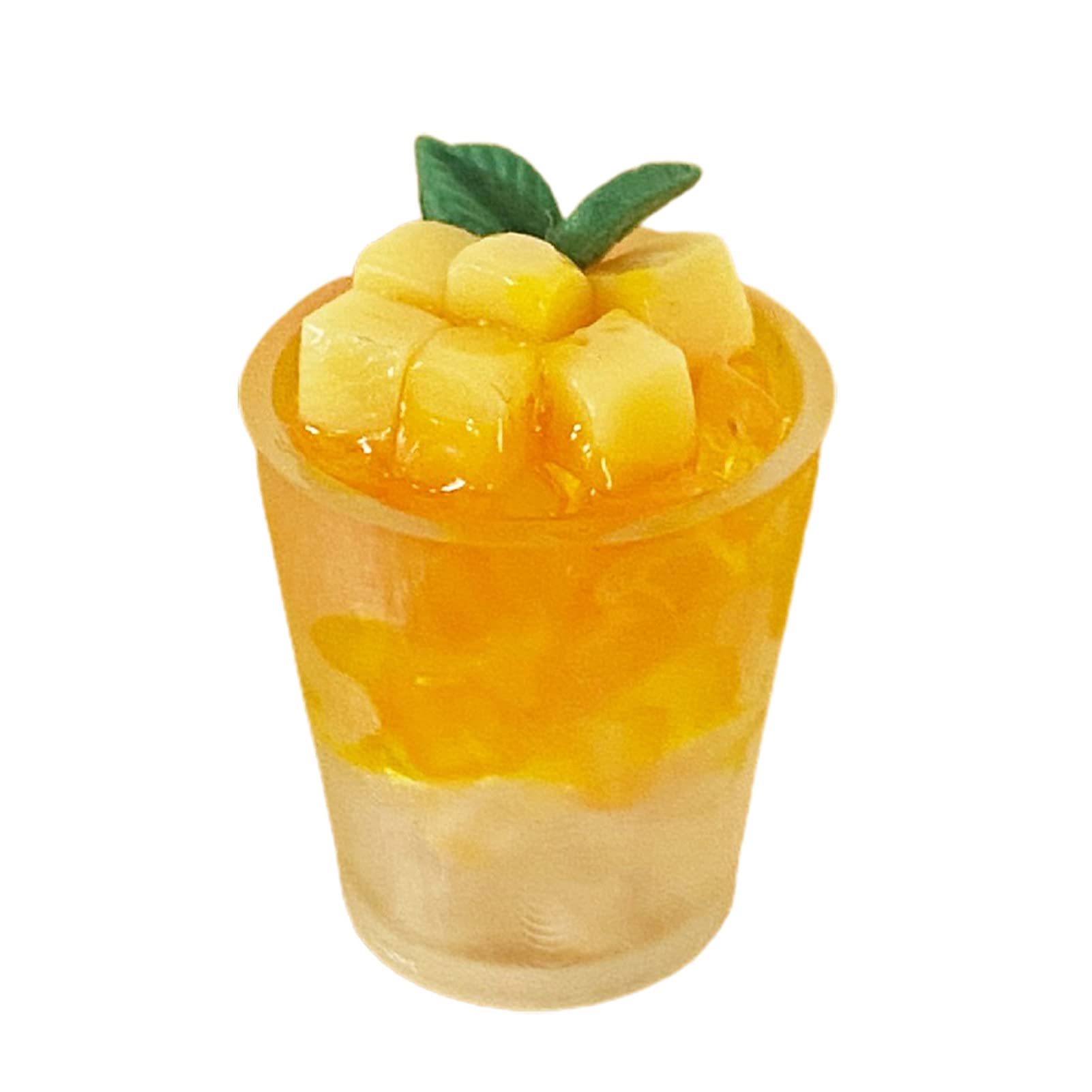 JIDOANCK Miniature Simulation Mango Drink Bottle - Resin Dollhouse Pretend Play Food Toy for Kids & Collectors - Perfect for Dollhouse Scenes, DIY Crafts, and Role-Playing Games
