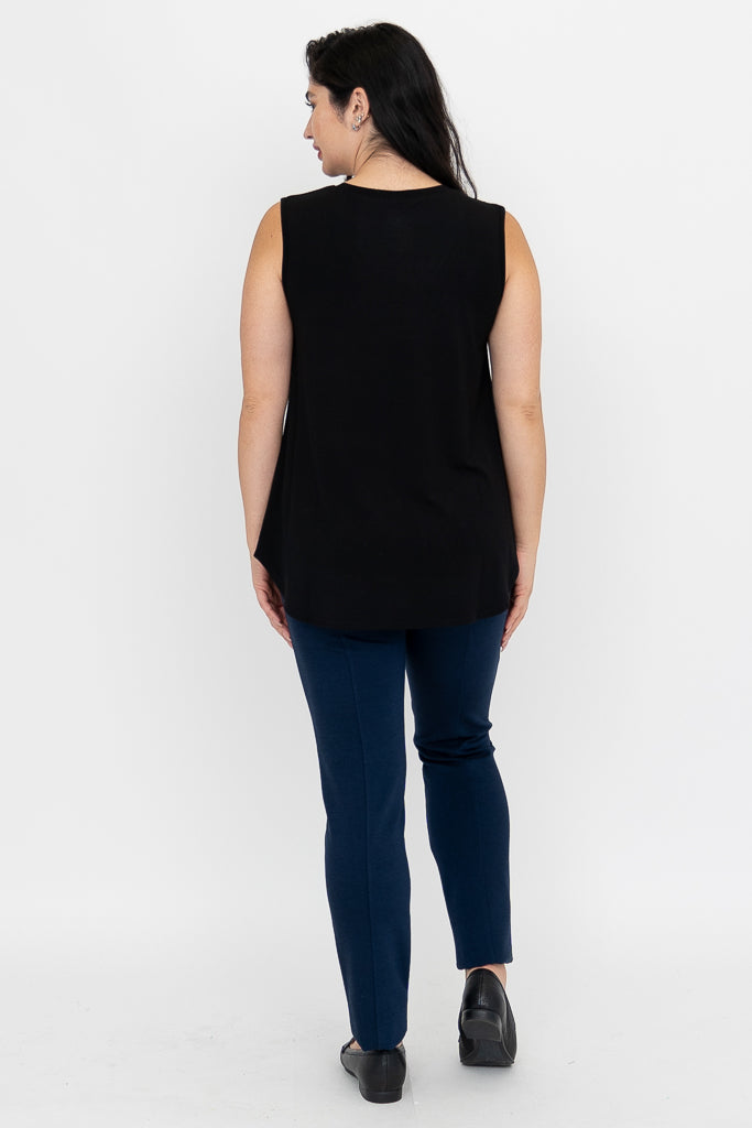 Jackie Tank Top for Women - Soft Bamboo Fabric, Breathable & Comfortable, Black - Perfect for Yoga, Workout & Casual Wear