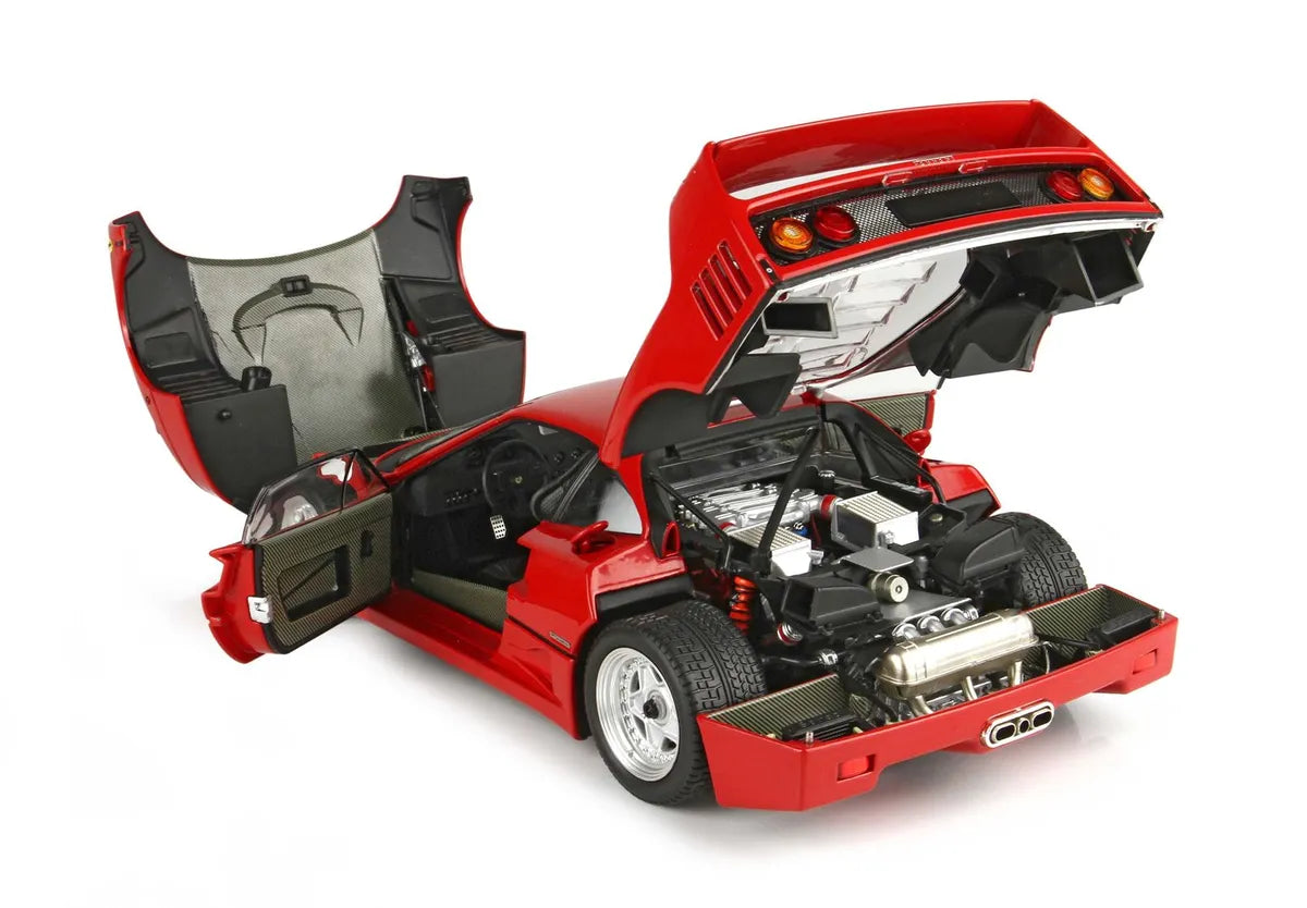 BBR Models 1:18 Scale Ferrari F40 Diecast Car - Gianni Agnelli Personal Edition in Rosso Corsa Red | Collectible Display Model for Car Enthusiasts & Office Decor