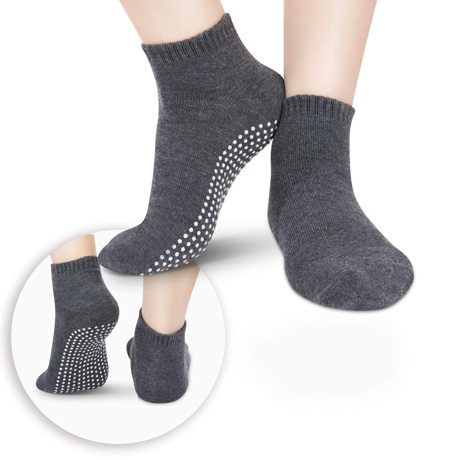 Non-Slip Grip Socks for Yoga, Pilates & Hospital Use - Anti-Skid Unisex Socks for Men & Women - Perfect for Workout, Nursing & Home Safety