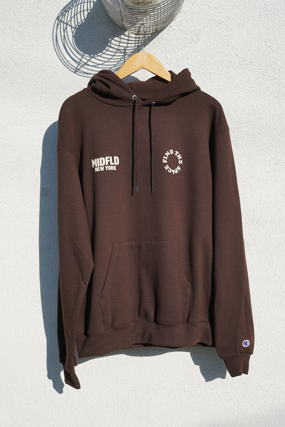 Champion™ Find the Space Double Logo Hoodie - Men's Casual Pullover Sweatshirt | Chocolate Brown | Warm & Comfortable for Streetwear, Gym, and Everyday Wear