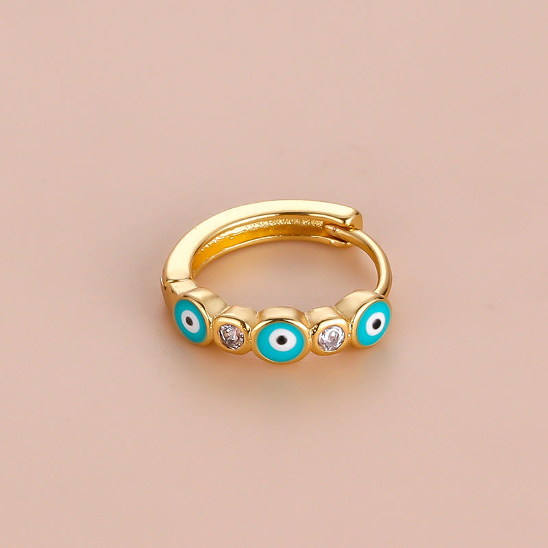 18K Gold Cartilage Enamel Hoop Bohemian Huggie Earrings for Women - Dainty Boho Ear Cuff Jewelry Gift for Her | Perfect for Parties, Weddings & Everyday Wear | HSPJ752