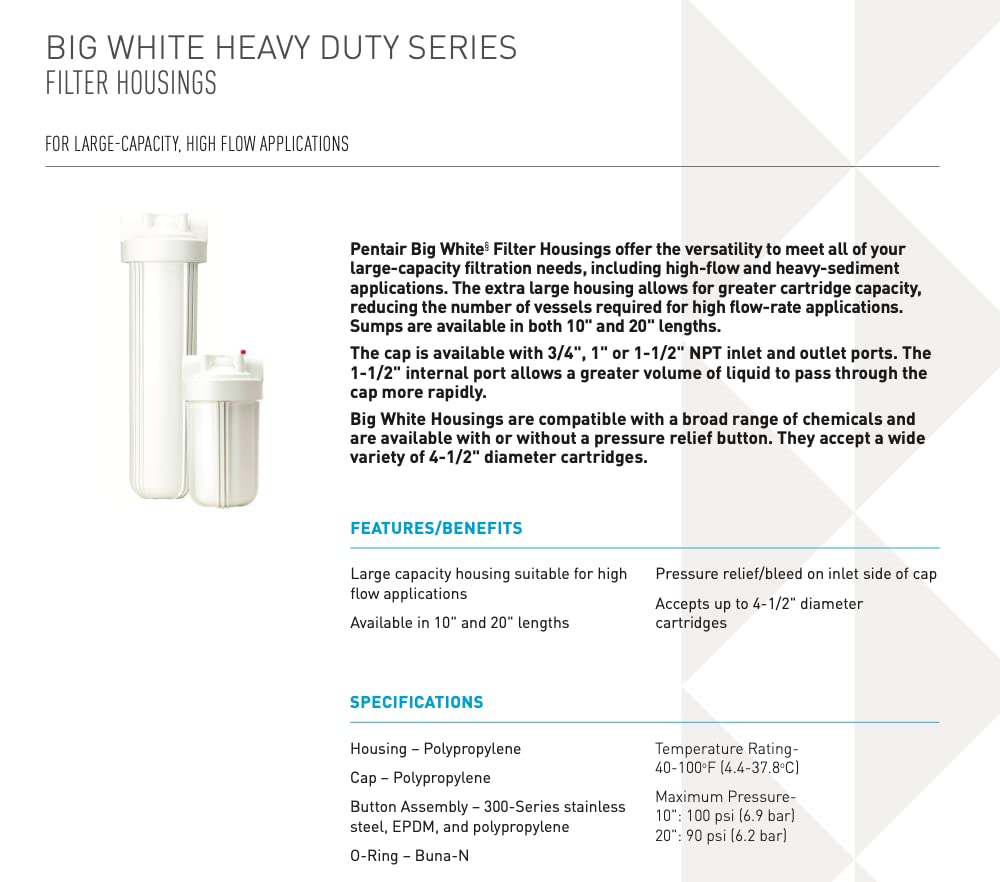 Pentair Pentek 166142 Big White 20