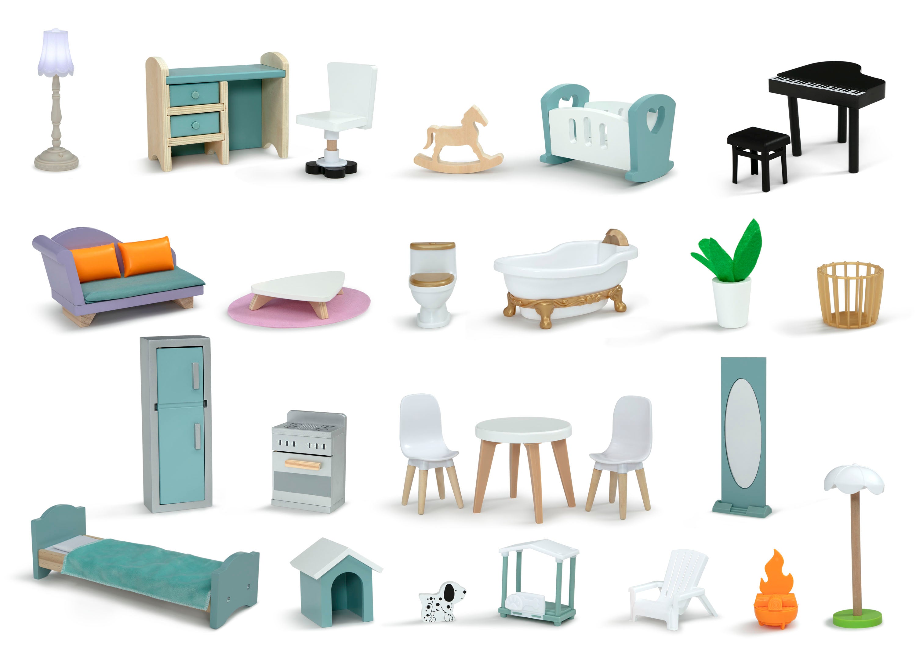 Deluxe Maui Dollhouse for Kids - Wooden Playhouse with Furniture & Accessories - Perfect for Pretend Play, Birthday Gifts & Home Decor