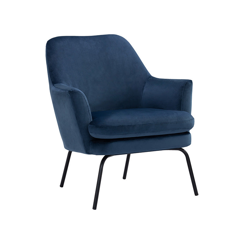 Lucian Modern Lounge Chair - Blue Accent Chair for Living Room, Bedroom & Office - Comfortable Upholstered Armchair with Soft Cushions for Relaxing & Reading