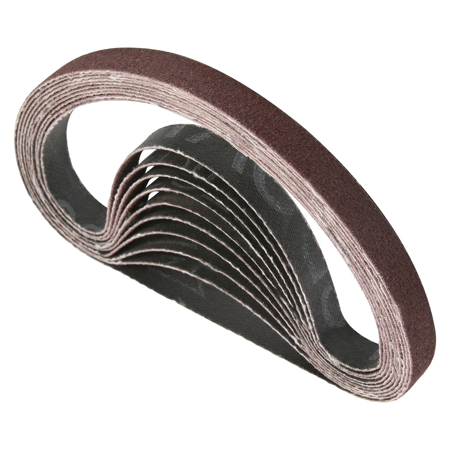 Utoolmart 10-Pack 0.4x13 Inch 120 Grit Aluminum Oxide Sanding Belts - Premium Abrasive Sandpaper for Wood Finishing, Metal Polishing & Drywall Sanding - Fits Portable Belt Sanders - Ideal for DIY Projects, Furniture Refinishing & Sharpening Tools