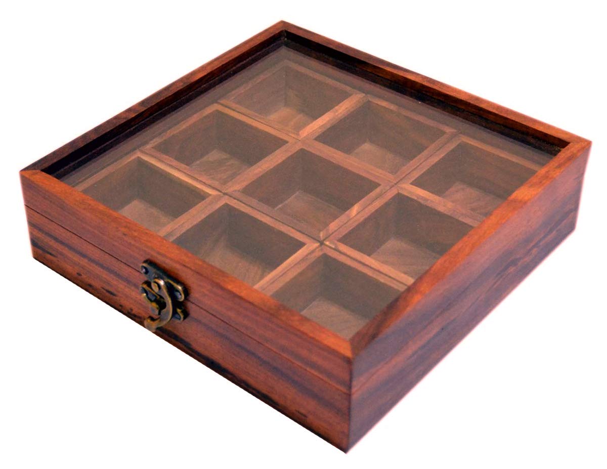 Sheesham Wood Spice Box - Spice Storage for Kitchen & Dining