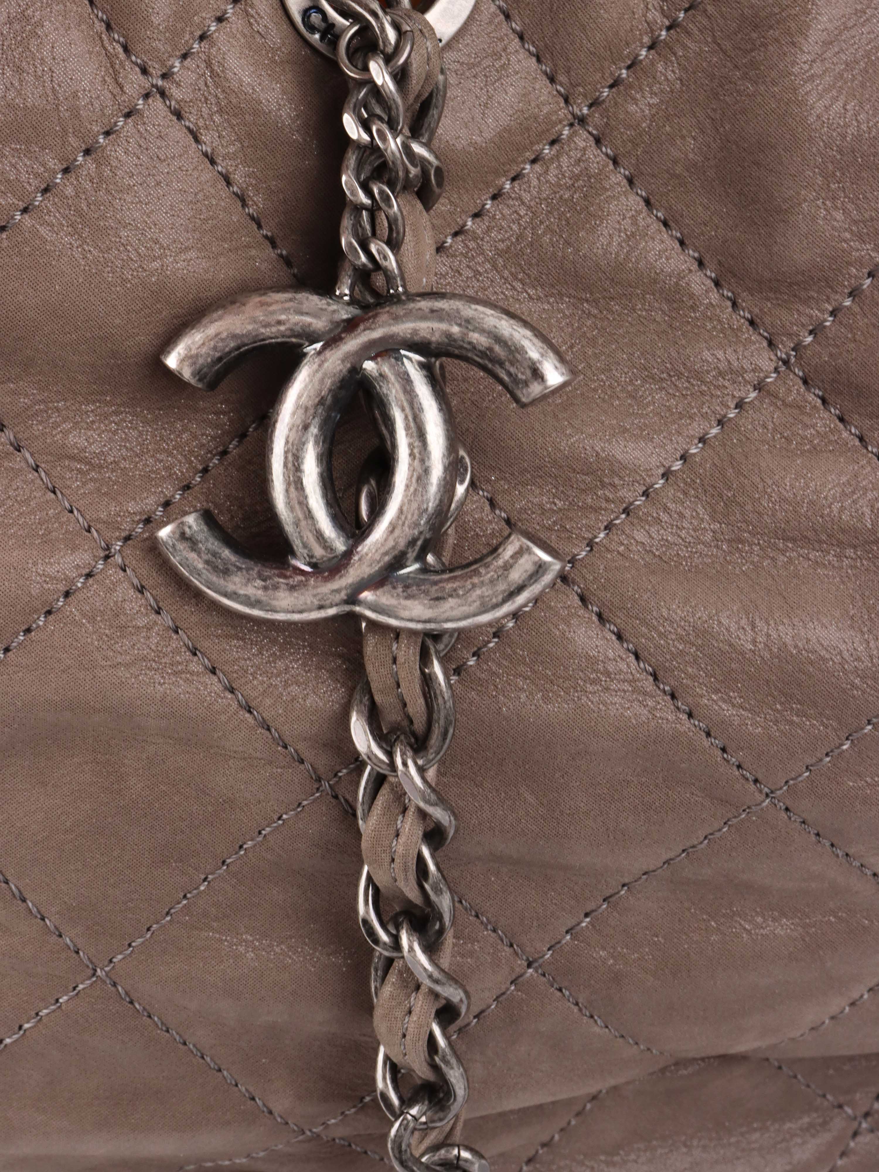 Chanel Grey Quilted Calfskin Tote Bag - Luxury Designer Handbag for Women | Perfect for Work, Travel & Everyday Use