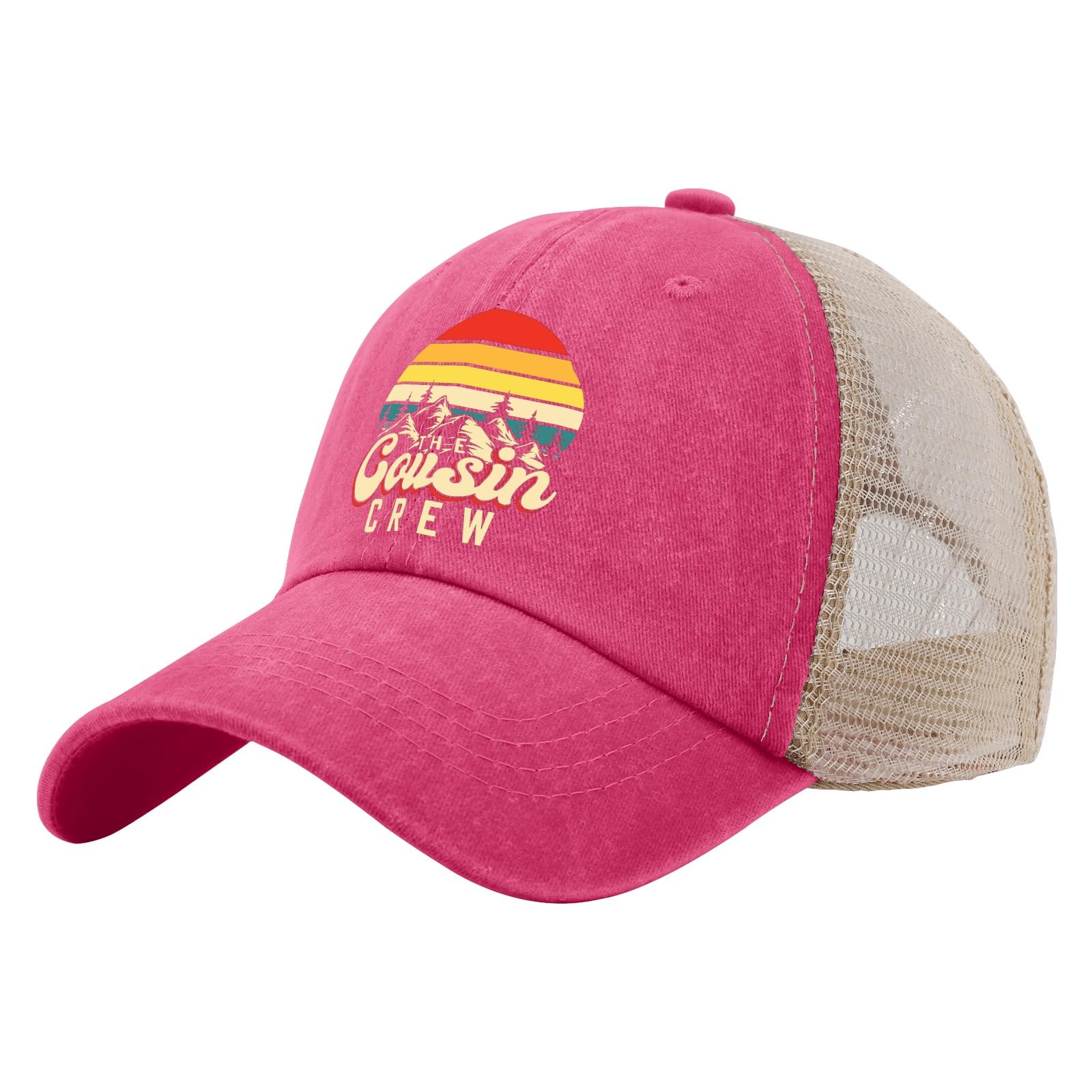 Men's Trucker Hat - Cousin Crew Mesh Back Baseball Cap for Outdoor, Garden & Vacation - Cool Gifts for Men | Perfect for Hiking, Camping & Summer Activities