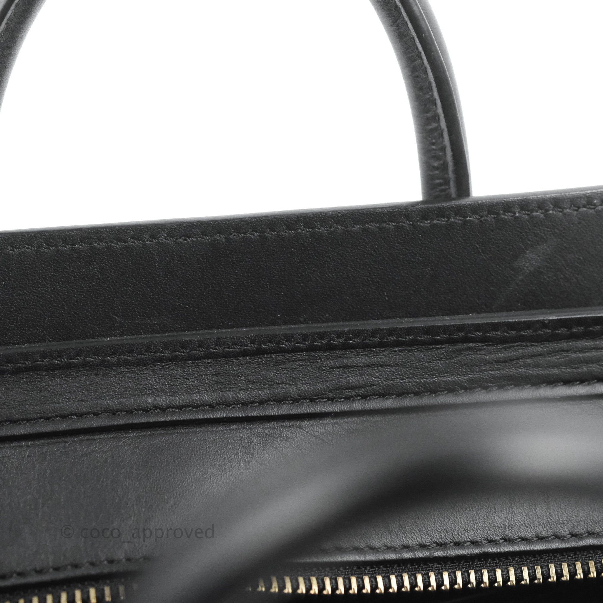 Celine Nano Luggage Bag in Tricolor Dune/White/Black - Premium Grained Calfskin Leather Handbag for Women | Perfect for Work, Travel & Everyday Use