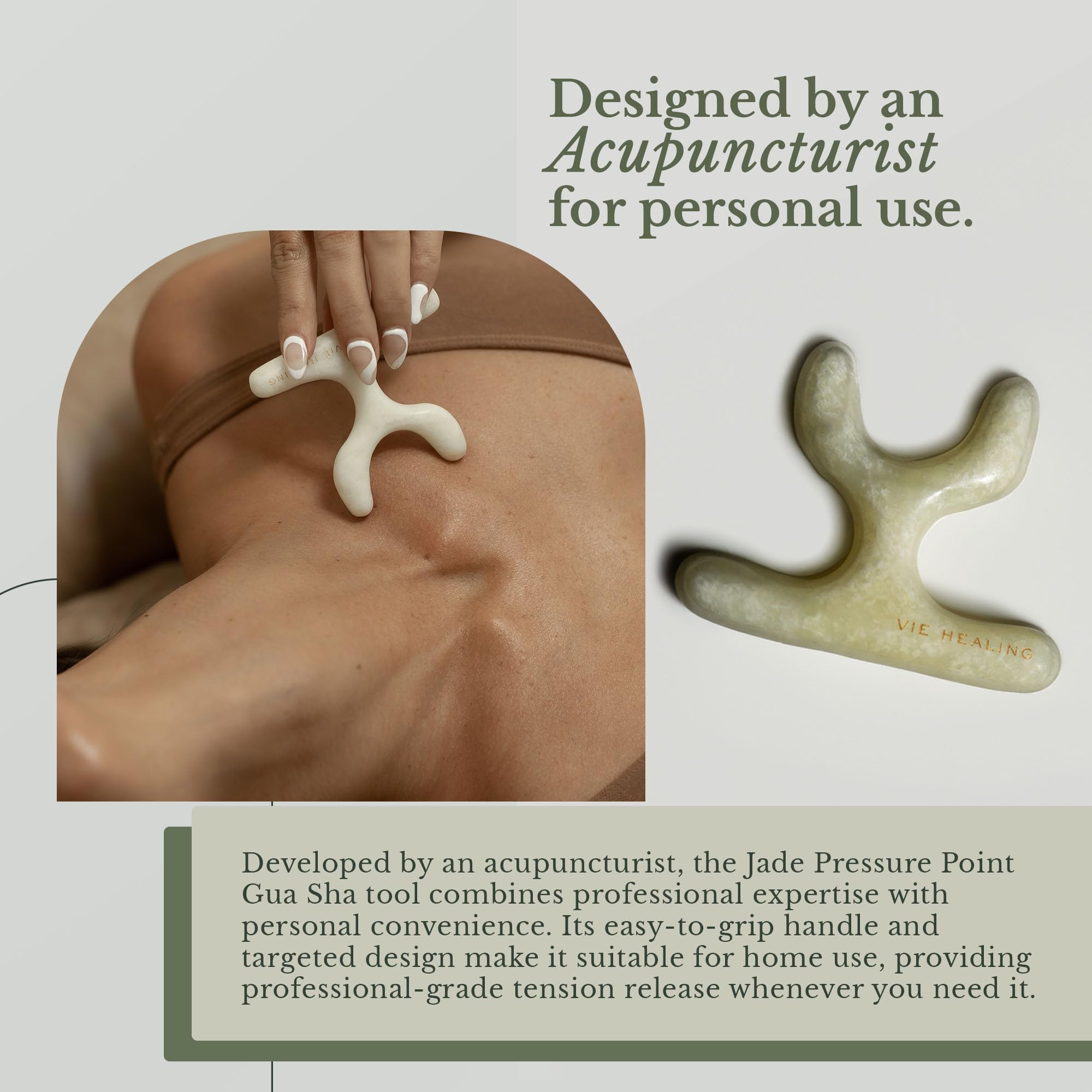 Premium Gua Sha Tool for Face & Body - Natural Jade Stone Massager for Skin Rejuvenation, Lymphatic Drainage & Relaxation - Perfect for Self-Care, Spa Days & Holistic Wellness (Green)