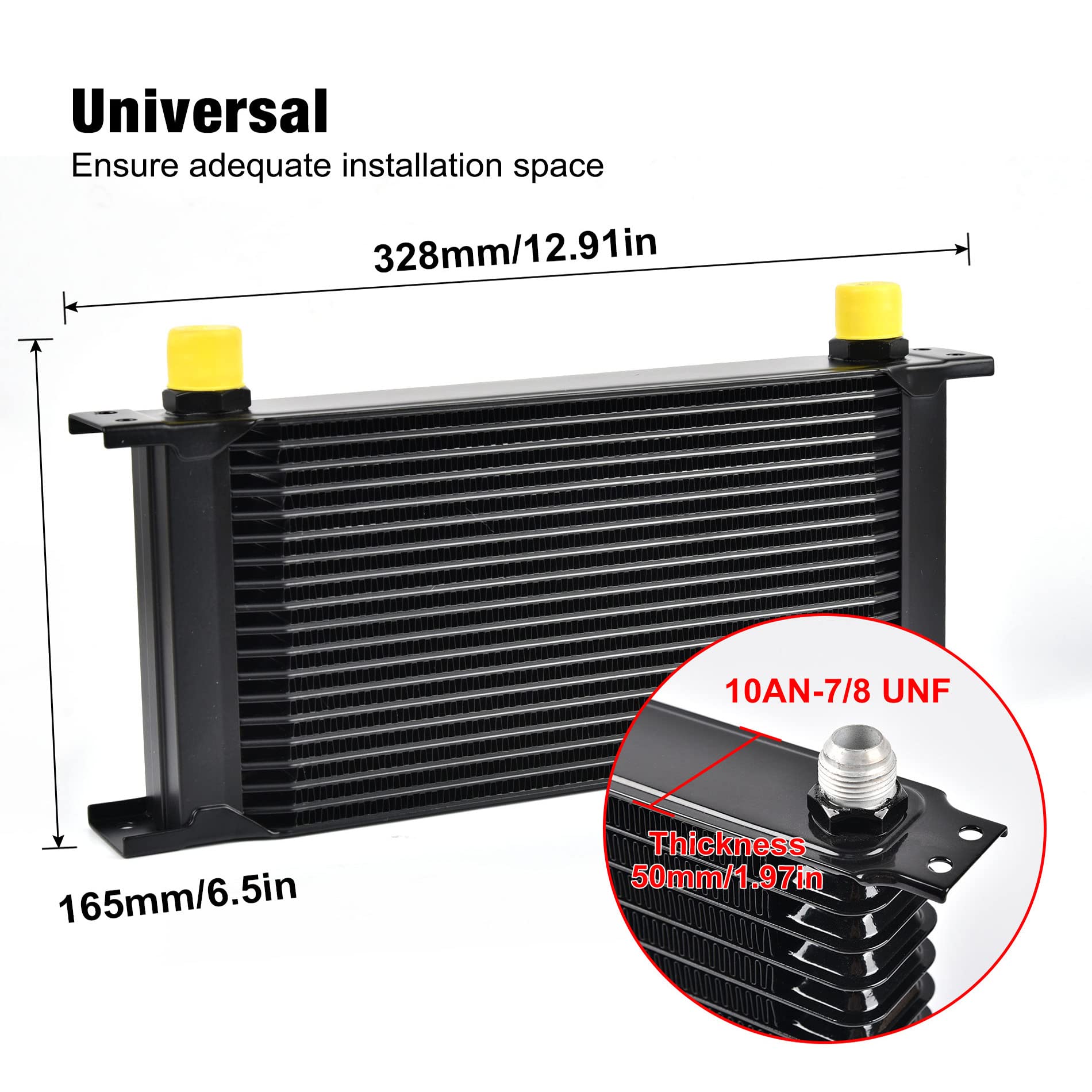 EVIL ENERGY 19 Row High Performance Oil Cooler Kit with 330mm Mounting Bracket - Universal Fit for Racing, Drifting & High HP Cars - Perfect for Track Days & Engine Protection