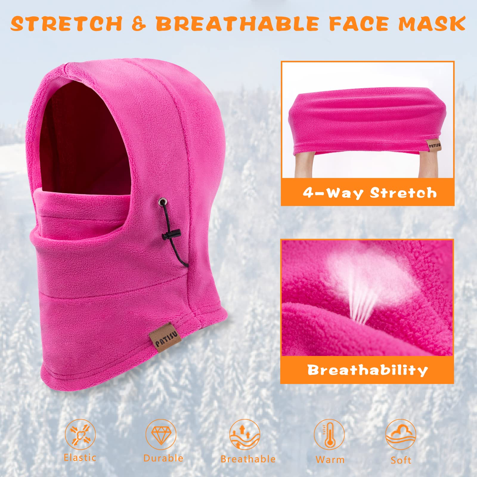 Kids Balaclava Windproof Ski Mask - Winter Face Mask & Neck Warmer for Boys & Girls - Cold Weather Protection for Skiing, Snowboarding & Outdoor Activities