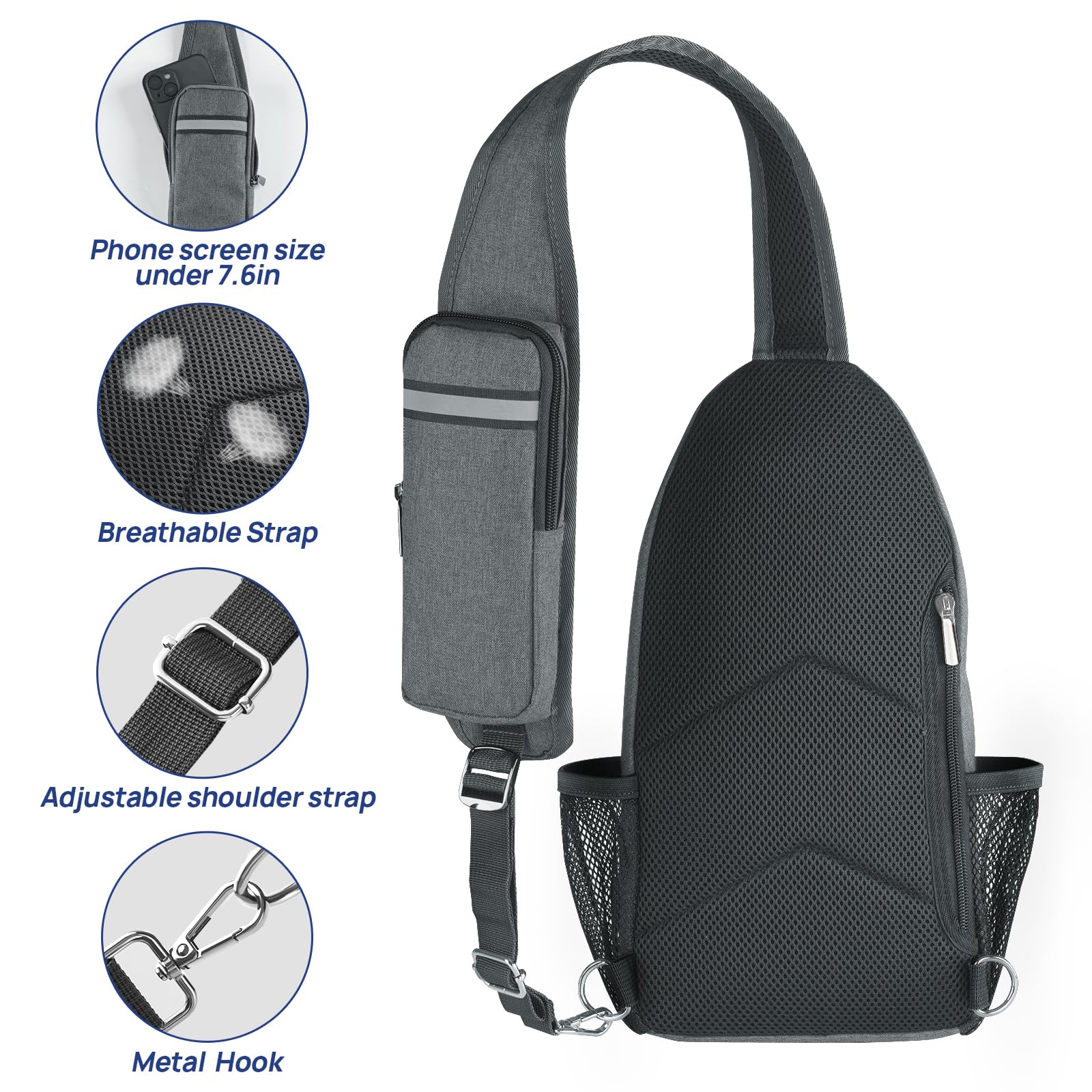 BROADREAM Anti Theft RFID Blocking Sling Backpack - Waterproof Crossbody Shoulder Bag for Travel, Hiking & Daily Use - Secure Chest Bag for Women & Men (2024 New) | Perfect for Commuting, Outdoor Adventures & City Exploration