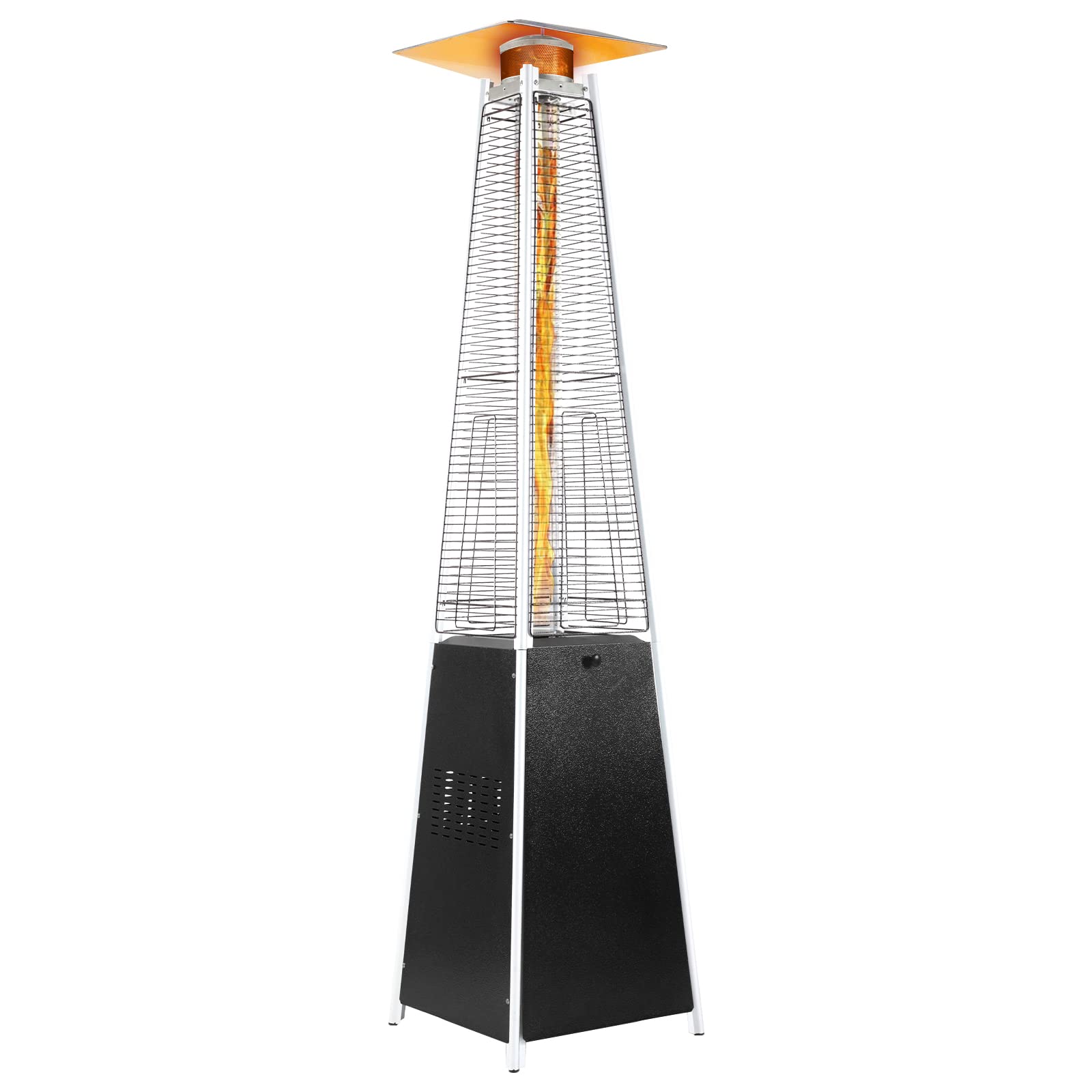 Incbruce 41,000 BTU Outdoor Propane Heater with Quartz Glass Tube - Portable Pyramid Patio Heater with Wheels for Backyard, Garden, Deck & Camping (Black) - Perfect for Outdoor Dining, Parties & Cold Weather Gatherings