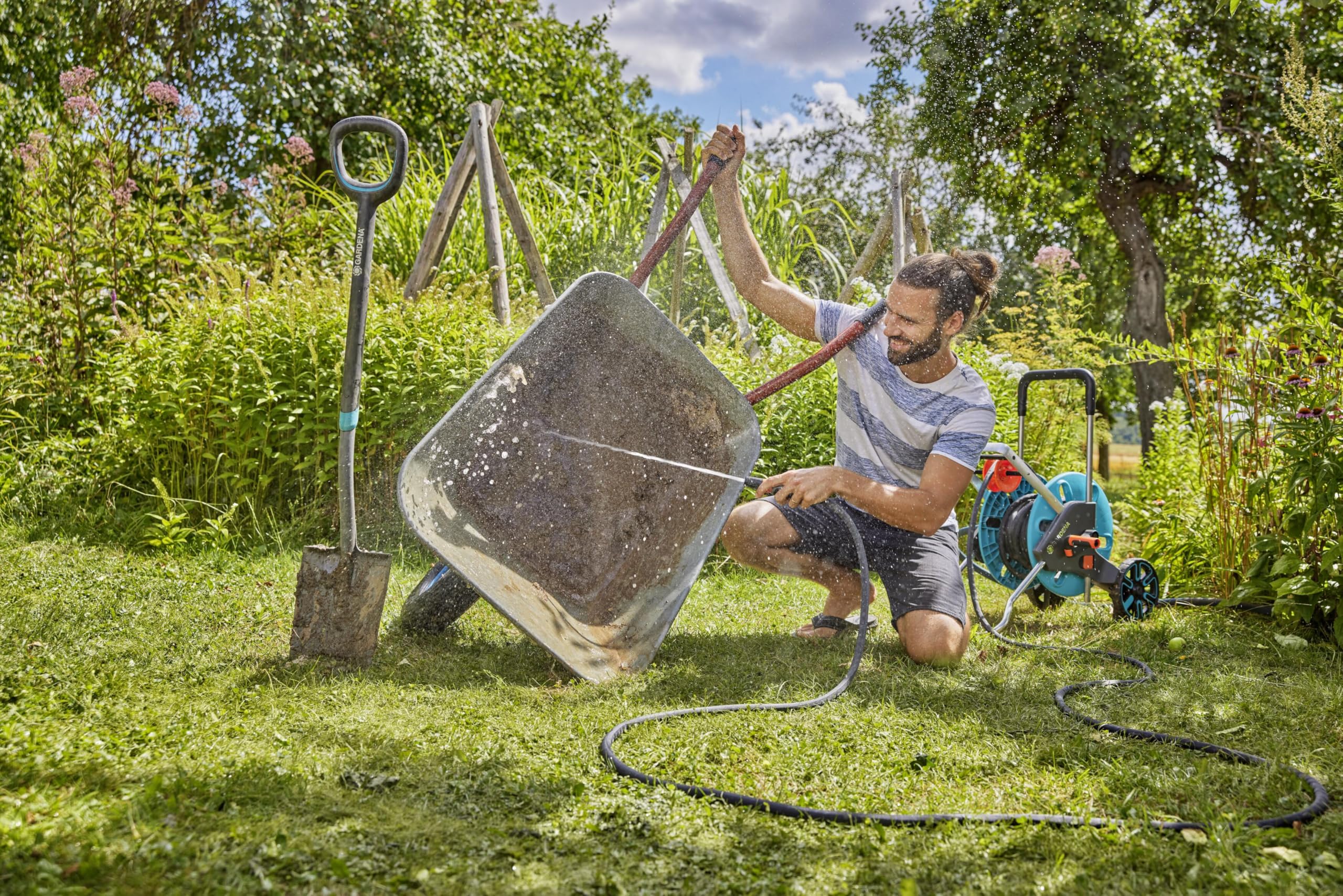 **Gardena Liano Life Textile Hose 1/2 inch, 20m - Flexible, Lightweight, Kink-Free Garden Hose with PVC Inner Tube, Weather-Resistant (18450-20) - Perfect for Watering Plants, Lawn Care & Outdoor Cleaning**
