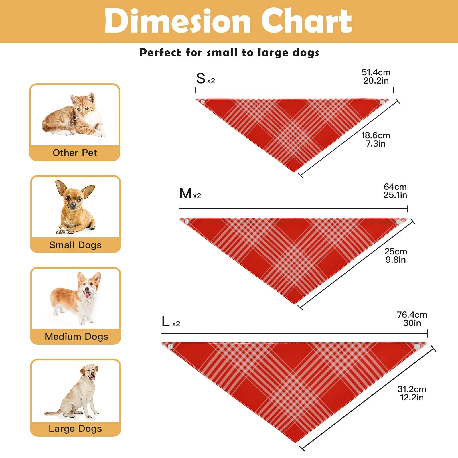 2 Pack Soft Breathable Dog Bandanas - Checkered Milk Silk Pet Scarf with Snap Button, Triangle Bibs & Kerchief Set | Perfect for Holidays, Parties & Everyday Pet Accessories