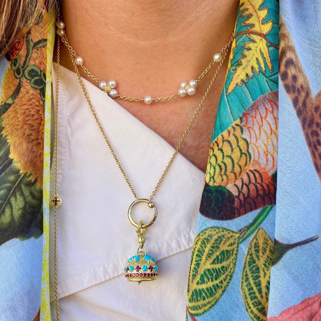 Paul Morelli Meditation Bell Slider Necklace - Handcrafted Sterling Silver Yoga Jewelry for Mindfulness & Relaxation - Perfect for Meditation, Yoga Practice & Spiritual Gifts