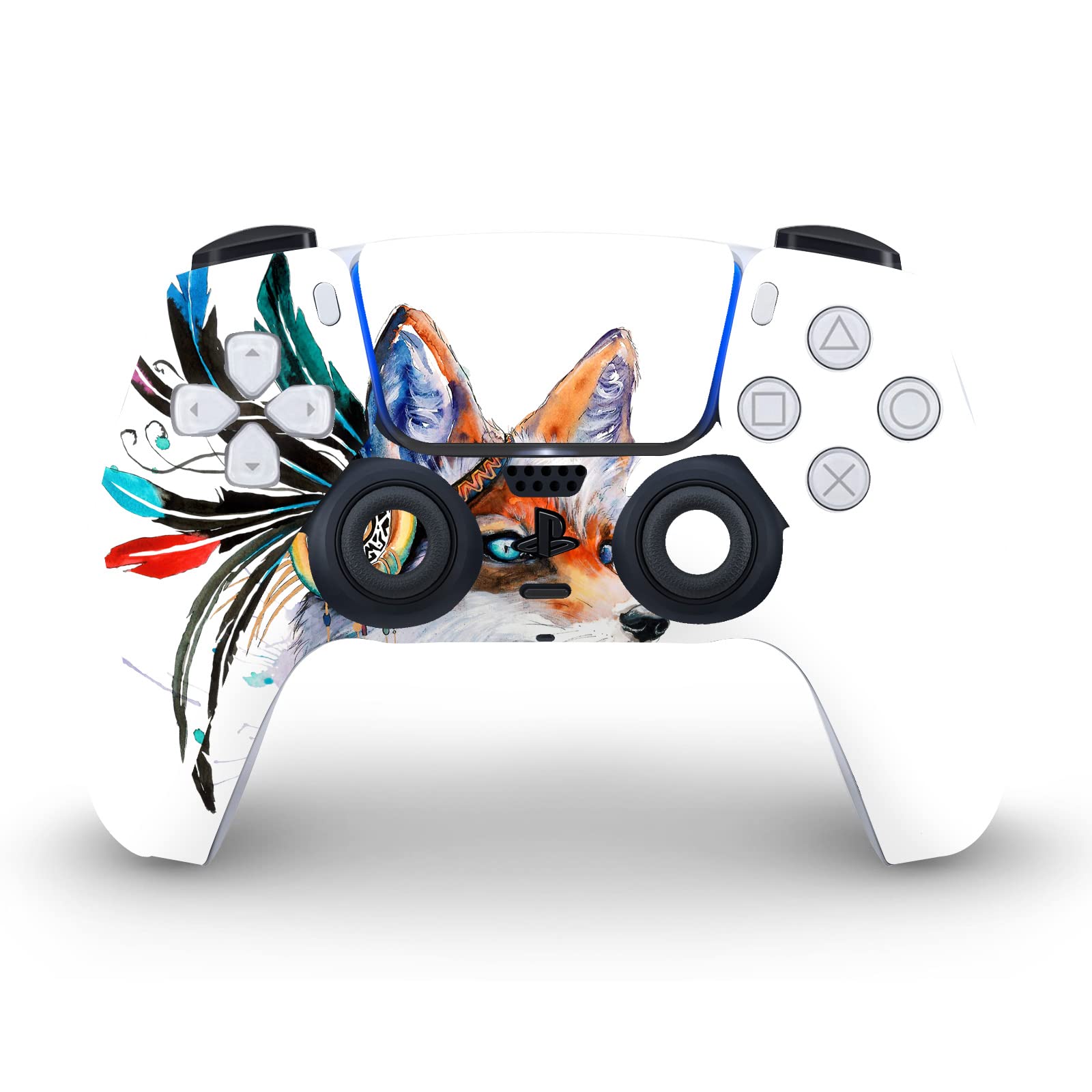 Officially Licensed Pixie Cold Fox Art Matte Vinyl Skin for Sony PS5 Disc Edition & DualSense Controller - Protective Gaming Case Cover with Unique Design - Perfect for Gamers & Collectors