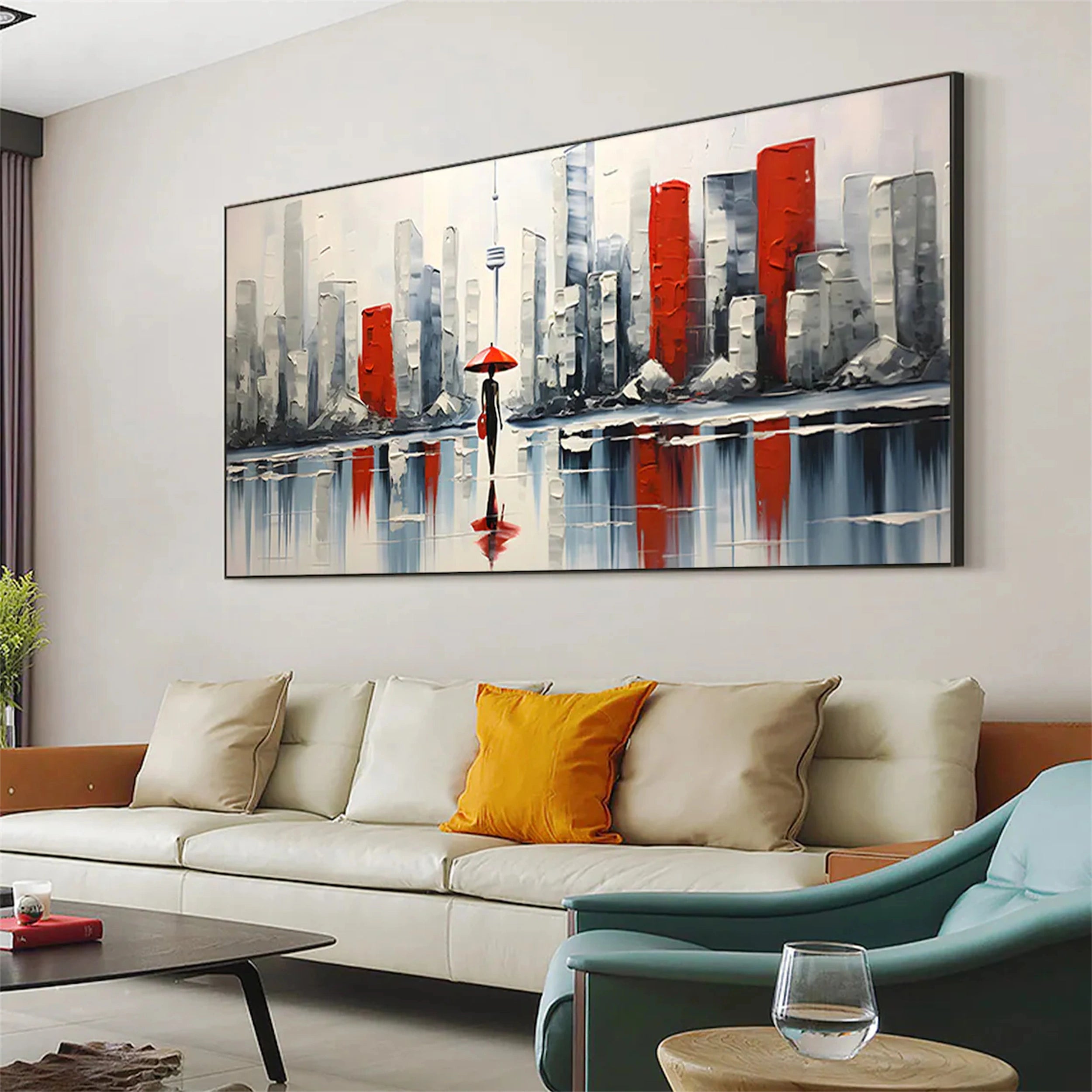 Urban Landscape Painting #UL 010 - Modern Wall Art for Home & Office Decor - Perfect for Living Room, Bedroom, or Workspace