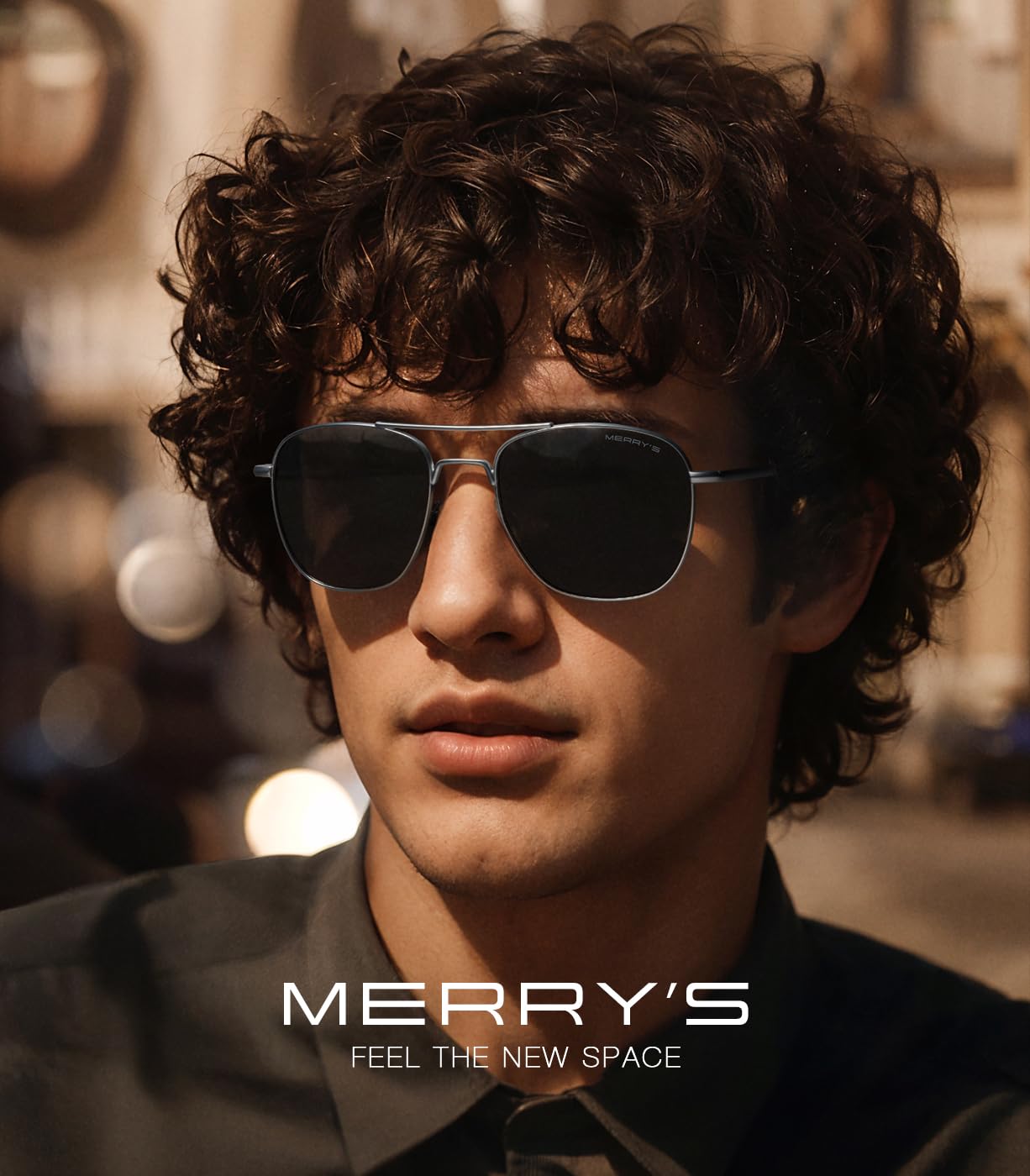 MERRY'S Classic Square Aviator Military Polarized Sunglasses for Men & Women S8636 - UV Protection, Stylish Unisex Shades for Driving, Outdoor Sports & Fashion