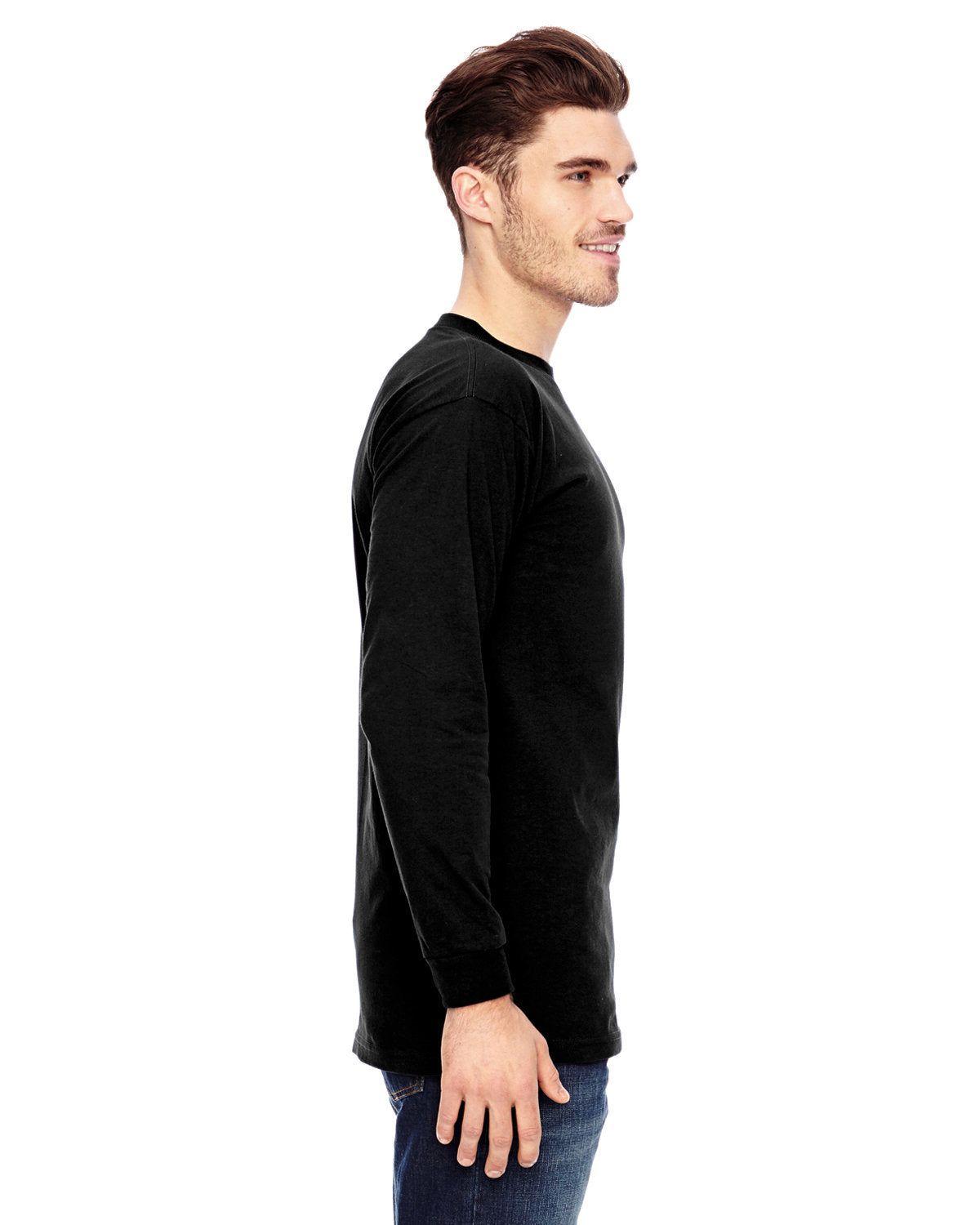 Bayside BA6100 Men's 100% Cotton Long Sleeve T-Shirt - 6.1 oz Comfort Fit Casual Shirt for Work, Outdoor & Everyday Wear
