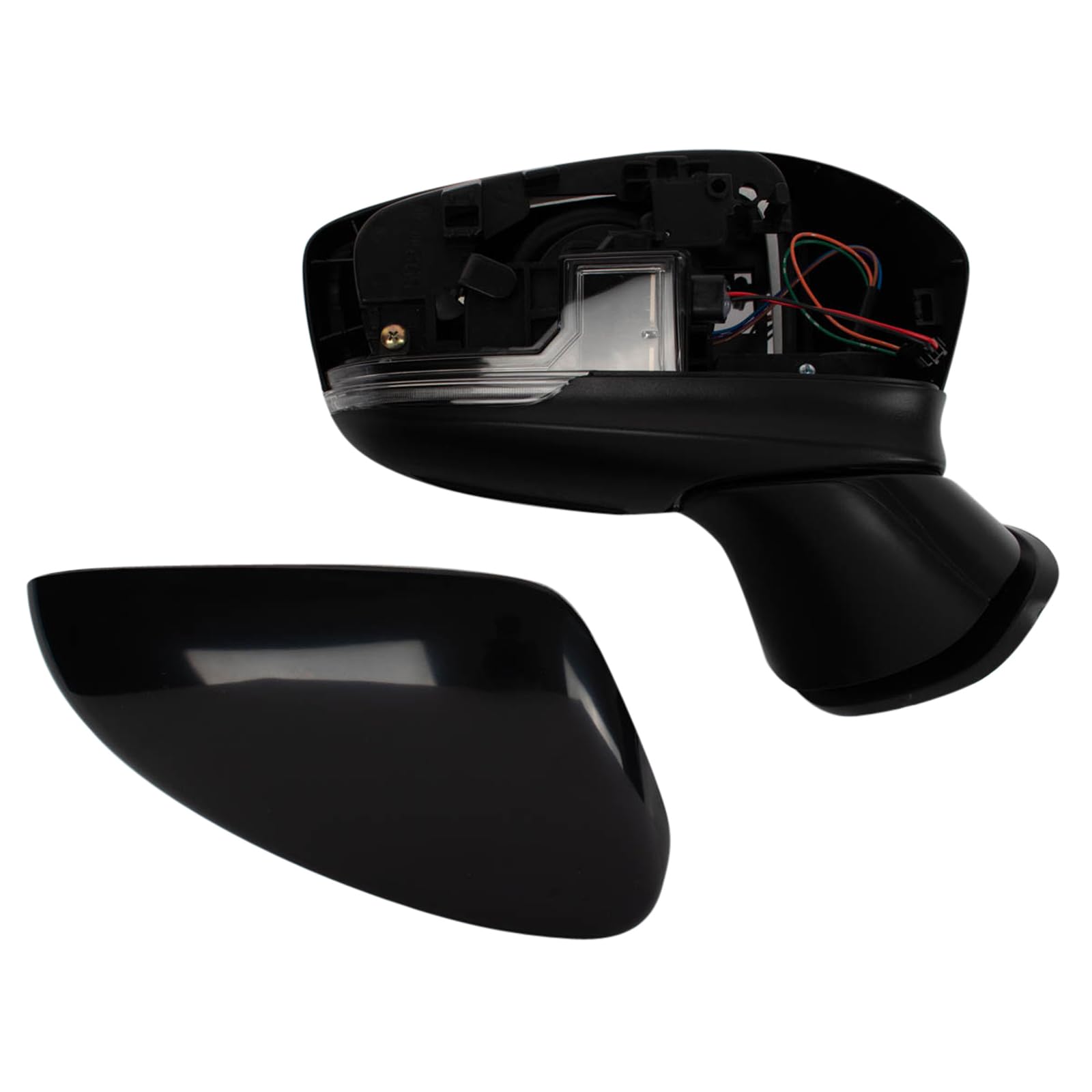TRQ Driver & Passenger Side Mirror Set - Compatible with 2017-2018 Mazda 3 (Models MA1320184, MA1320229, MA1321184, MA1321229) - Non-Heated, with Housing & Turn Signal - Perfect for Replacement & DIY Auto Repair