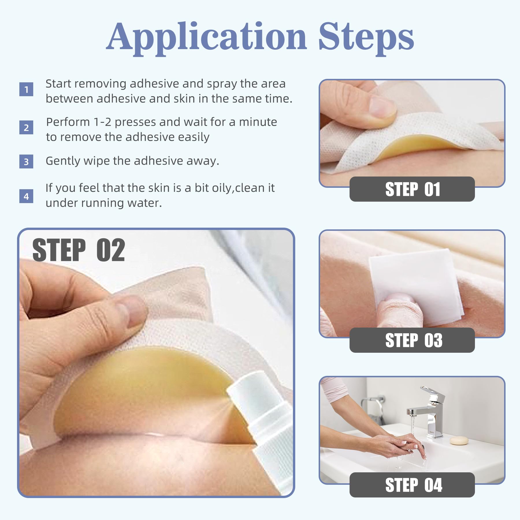 Gentle Skin Bandage Adhesive Remover Spray - Pain-Free Solution for Ostomy, Sports Tape, KT Tape & Temporary Tattoos - Perfect for Post-Wound Care & Athletic Recovery