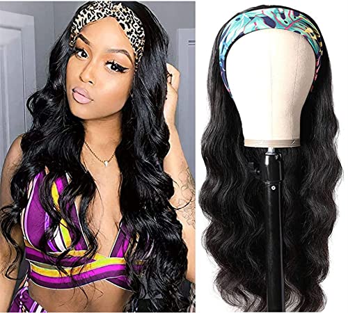 Feibin 12 Inch Human Hair Headband Wig for Black Women - Body Wave Glueless Wear & Go Wig, 150% Density, Machine Made No Lace Front - Perfect for Daily Wear, Parties & Christmas Celebrations