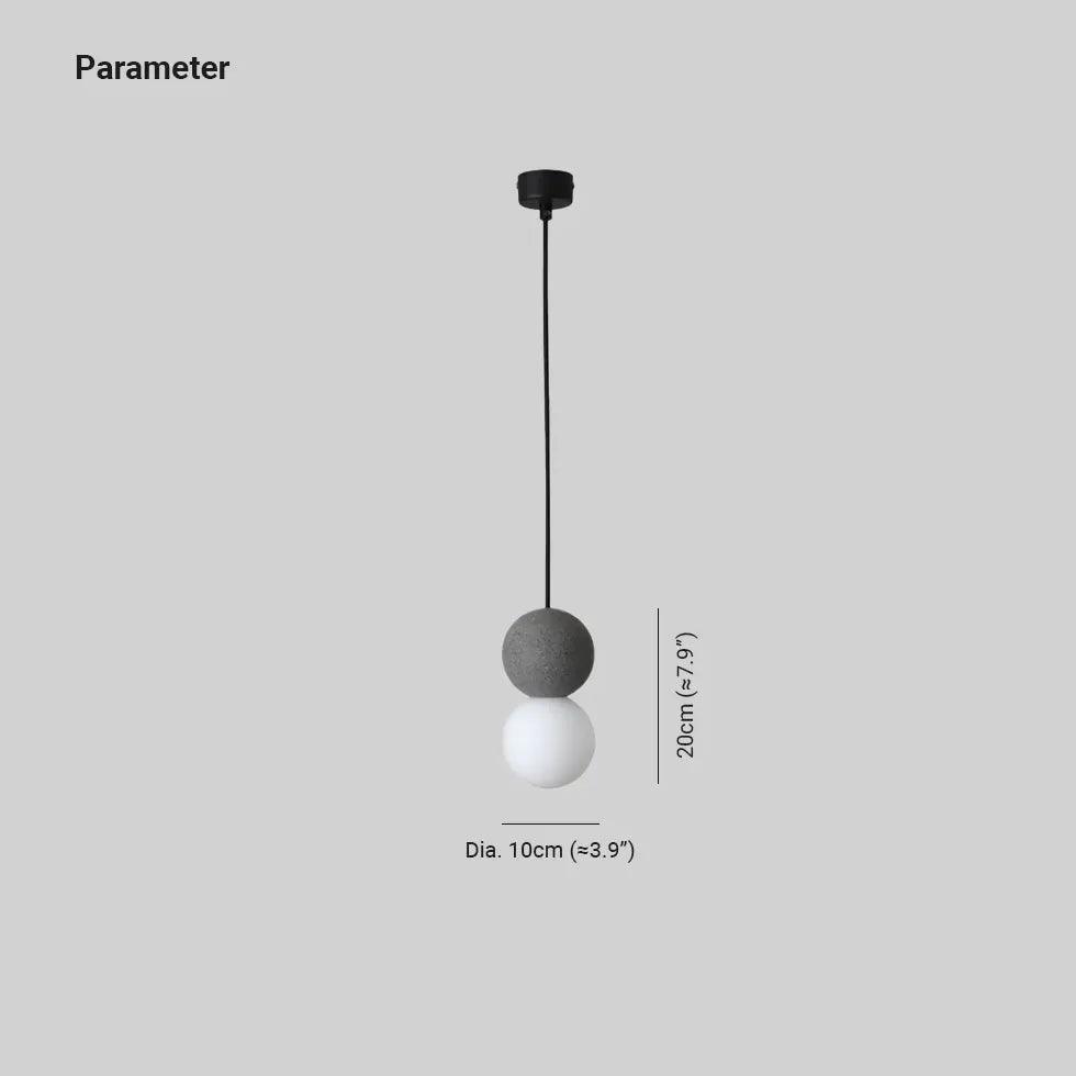 Modern Dual Sphere LED Pendant Light for Bedroom - Adjustable Single Head Hanging Light Fixture with Warm White Light, Perfect for Bedside, Dining Room, and Living Room Decor