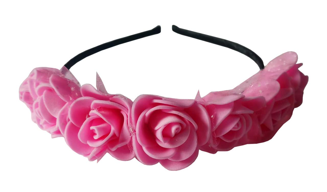Pink Flower Headband for Girls - Pack of 2 Hair Accessories | Perfect for Birthday Parties, Weddings, Photo Shoots & Everyday Wear