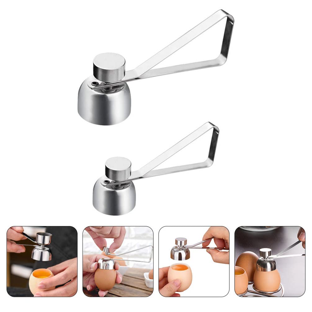 2pcs Stainless Steel Egg Opener - Egg Topper & Shell Cutter Tool for Perfect Soft/Hard Boiled Eggs - Kitchen Gadget for Easy Egg Peeling, Breakfast Prep & Baking Accessories