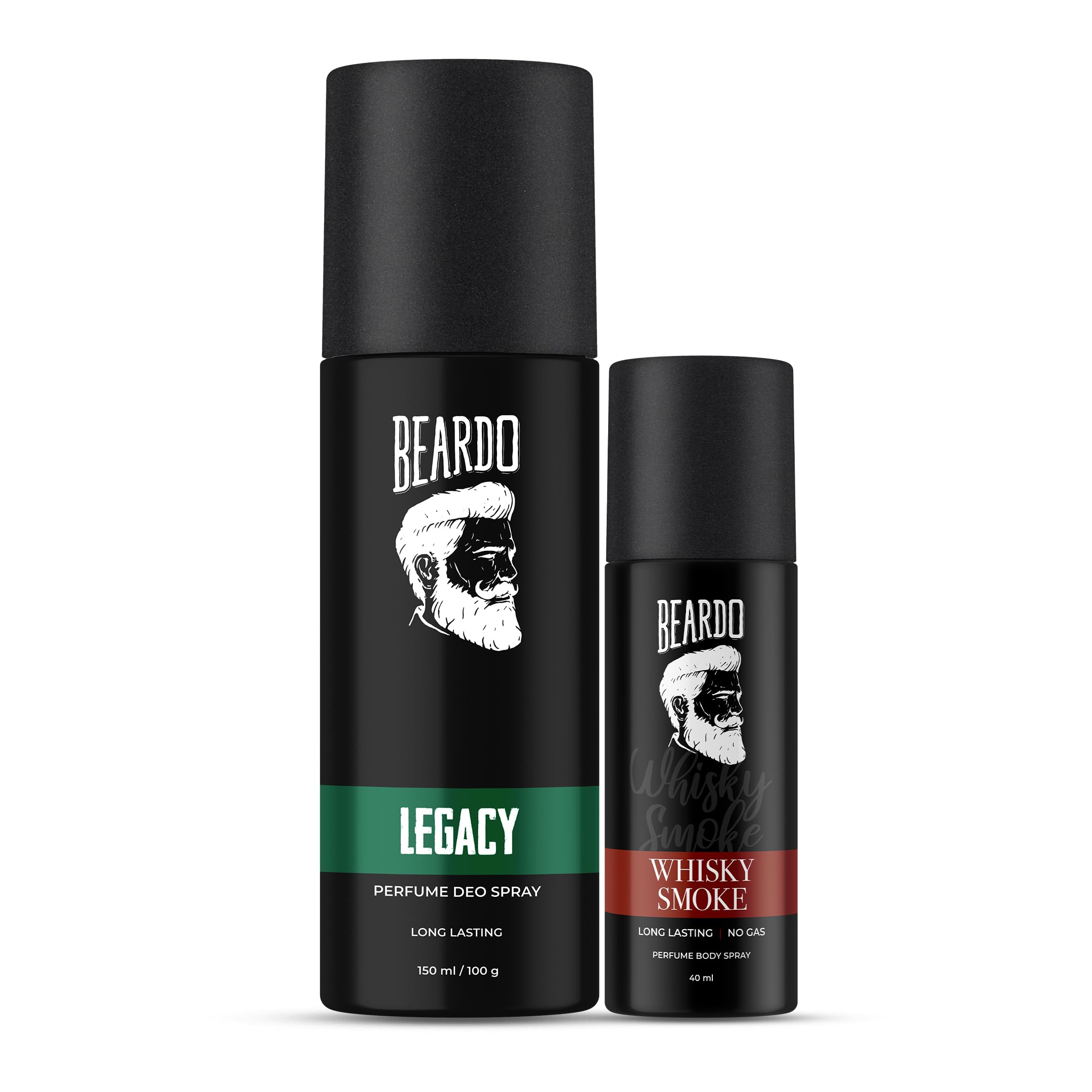 Beardo Legacy & Whisky Smoke Cologne Deodorant Spray Set for Men (2-Pack) - Spicy Woody Oudh Scent, Long Lasting Fragrance | Perfect for Date Night, Gifts for Men, Brothers & Friends | Office, Gym & Special Occasions