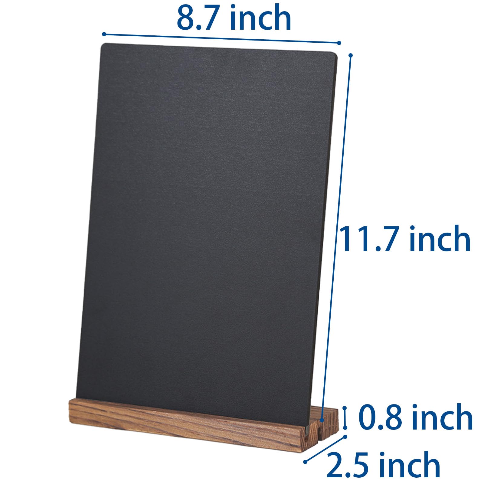 Double-Sided Wooden Chalkboard with Stand (2 Pack) - 8.7x11.5 Inches Blackboard for Kids, Classroom, Restaurants & Home Decor