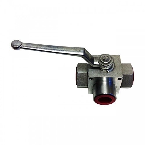High Pressure 3-Way Ball Valve 1’’ NPT - 5145 PSI Max, Heavy Duty Brass Construction (450256) - Ideal for Hydraulic Systems, Industrial Plumbing & Water Control Applications