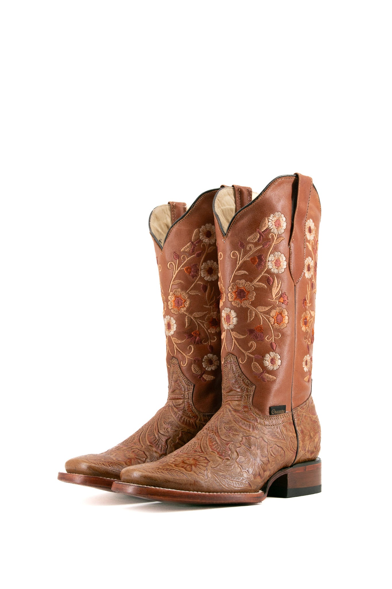 Ramitas Cincelado Square Toe Cowgirl Boots for Women - Western Style Leather Riding Boots with Embroidered Design | Perfect for Country Dancing, Rodeo, and Outdoor Adventures