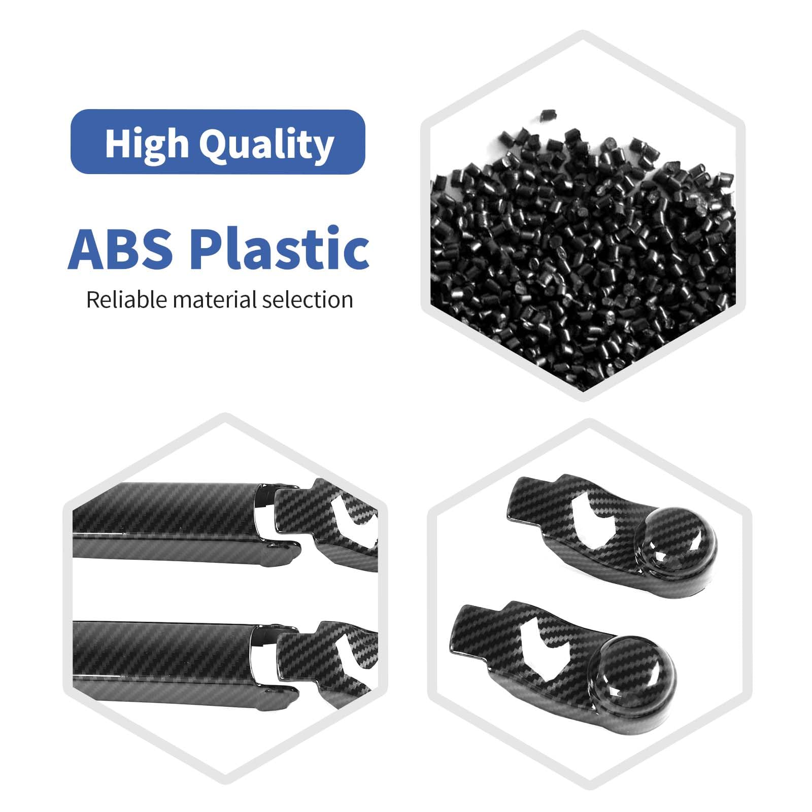 RT-TCZ Jeep JL Windshield Wiper Arm Cover Trim Cowls for Jeep Wrangler JL & Gladiator JT (2018-Present) - Black ABS Carbon Fiber Exterior Accessories (2-Piece Set) - Perfect for Off-Roading & Weather Protection