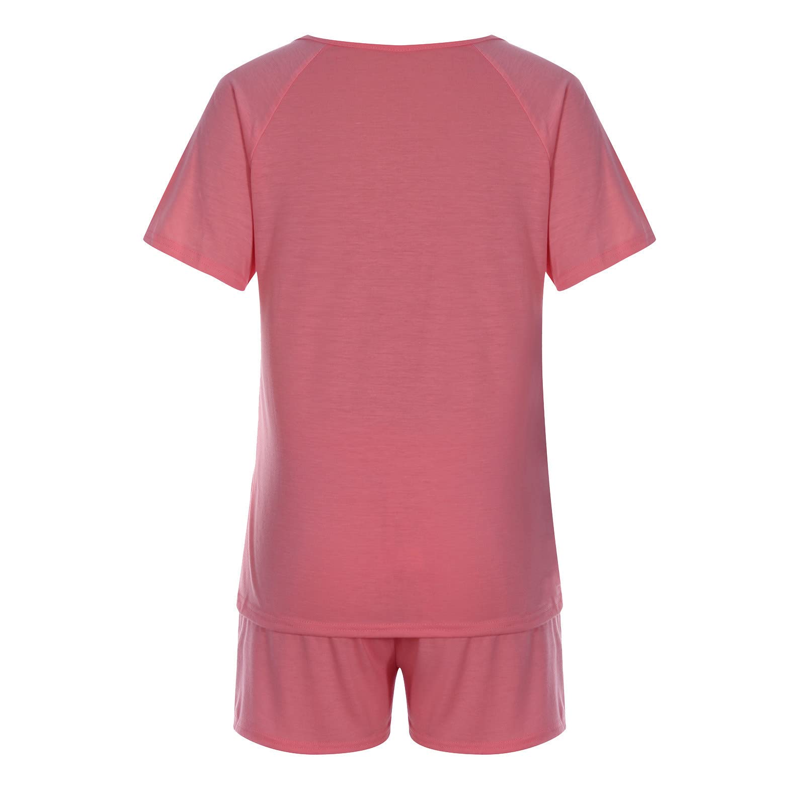 Kinrui Women's 2-Piece Pajama Set - Short Sleeve Soft Sleepwear & Lounge PJS with Pockets (S-XXL) | Comfortable Summer Nightwear for Home, Vacation & Relaxation