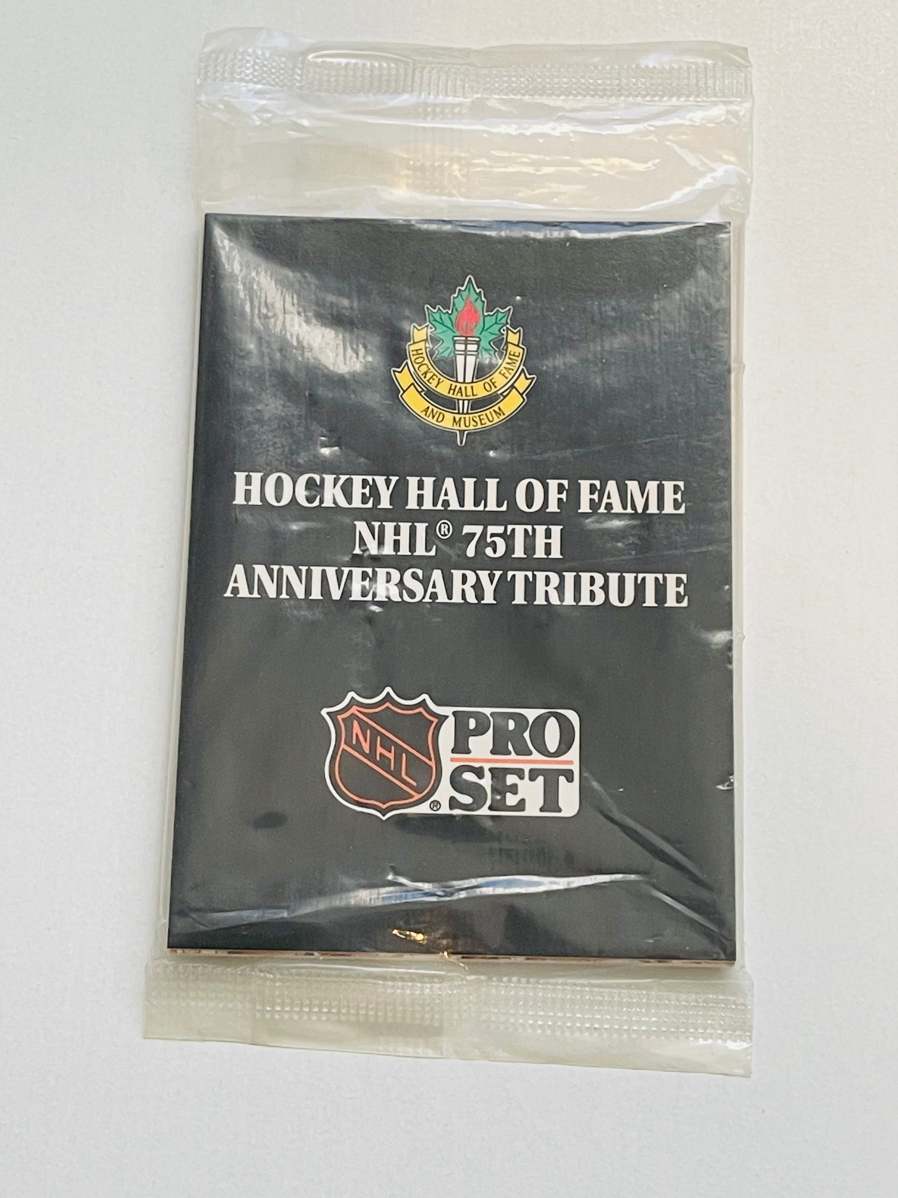 Vintage 1990s Hockey Hall of Fame Proset Factory Sealed 75th Anniversary Trading Card Pack - Perfect for Collectors, Sports Memorabilia Enthusiasts & NHL Fans