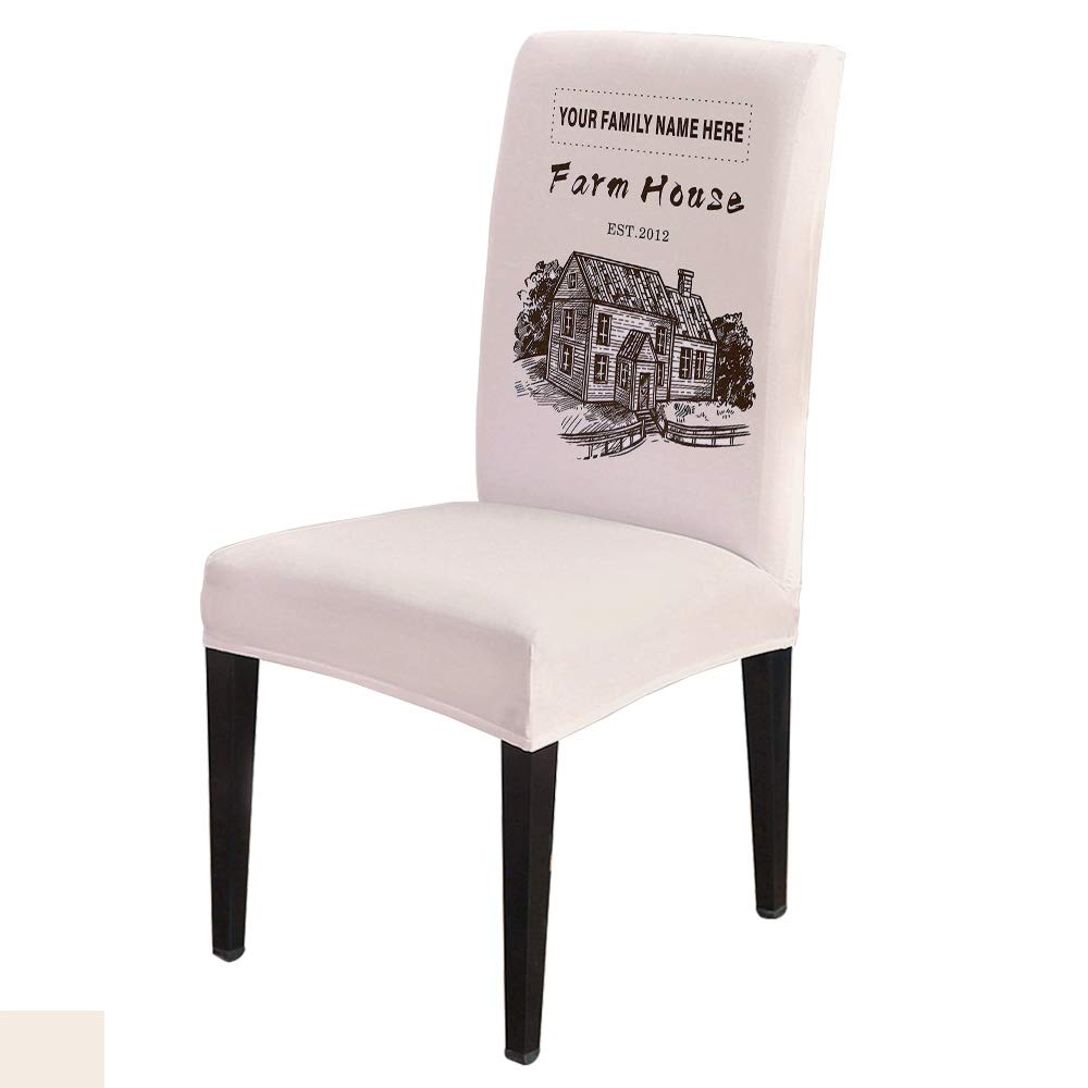 Farmhouse Rustic Style Dining Chair Covers 6 Pack - Stretchable, Removable Slipcovers for Kitchen, Banquet & Farmhouse Decor - Seat Protectors for Home, Restaurant & Event Use