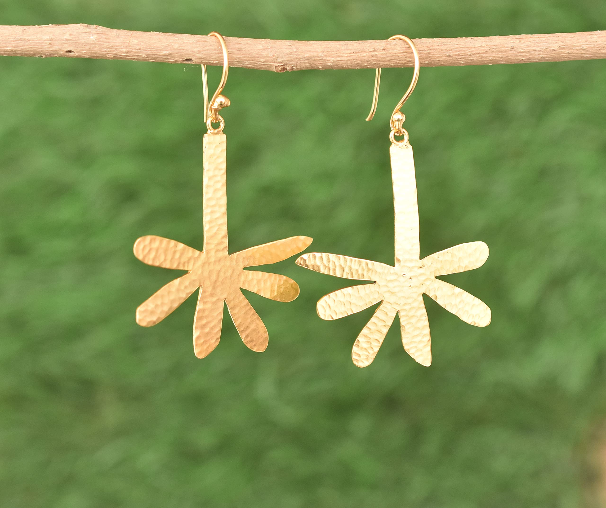 18K Yellow Gold Plated Handmade Earrings for Women - Fashion Jewelry Gift for Her - VE-379 | Elegant Dangle Earrings for Parties, Weddings & Special Occasions