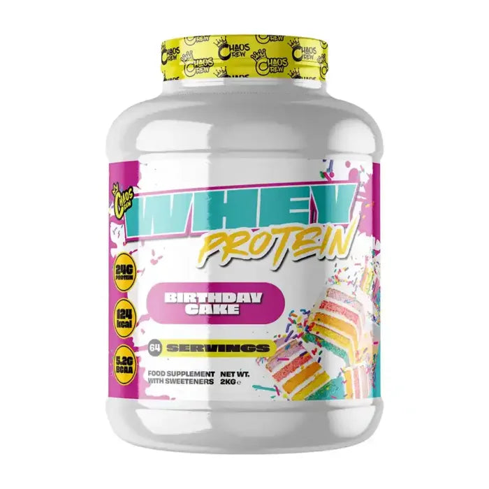 Chaos Crew Whey Protein Powder 2kg (4.4 lbs) - 64 Servings for Muscle Growth & Recovery - Ideal for Gym, Workout & Post-Training Nutrition