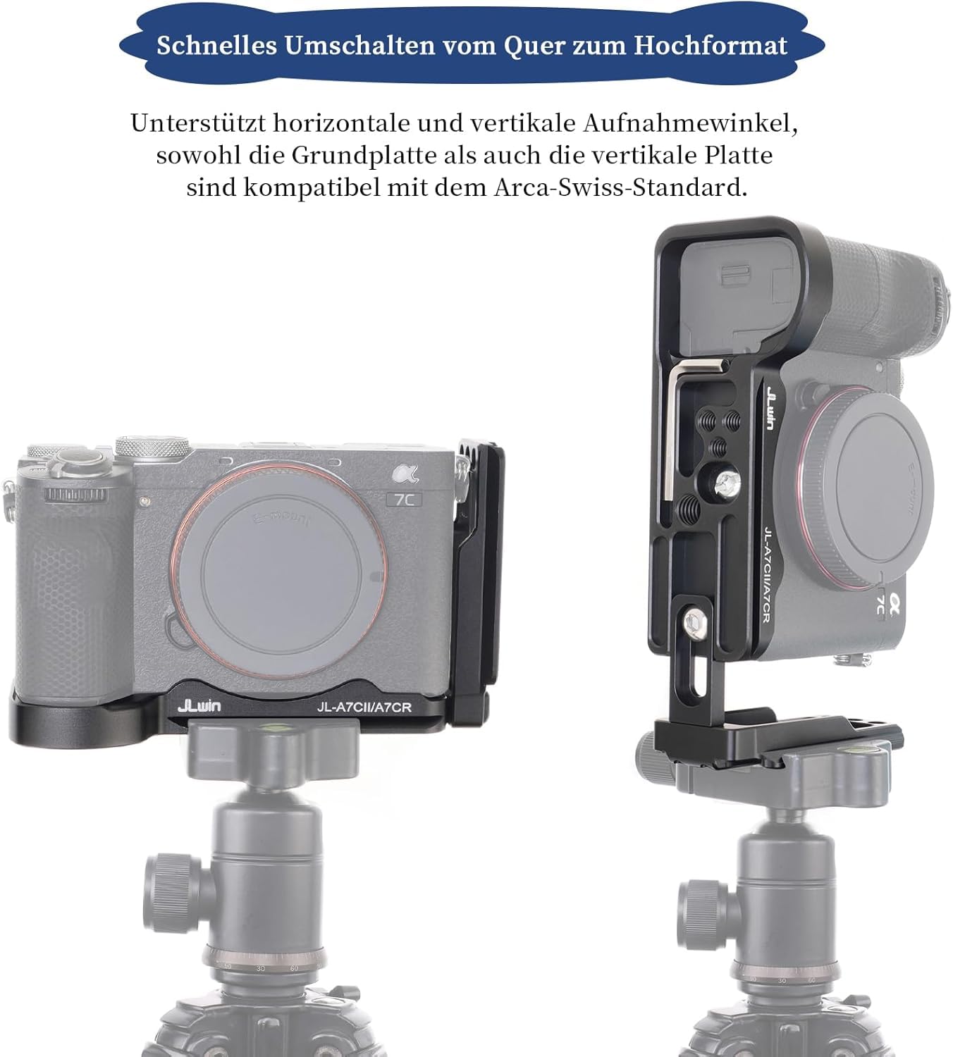 Hersmay Quick Release L Bracket Plate for Sony A7C II & A7CR Camera - Compatible with DJI Ronin RS2/RSC2/RS3/RS3 Pro/Mini Stabilizer & Arca Swiss Tripod - Perfect for Vlogging, Photography & Film Making