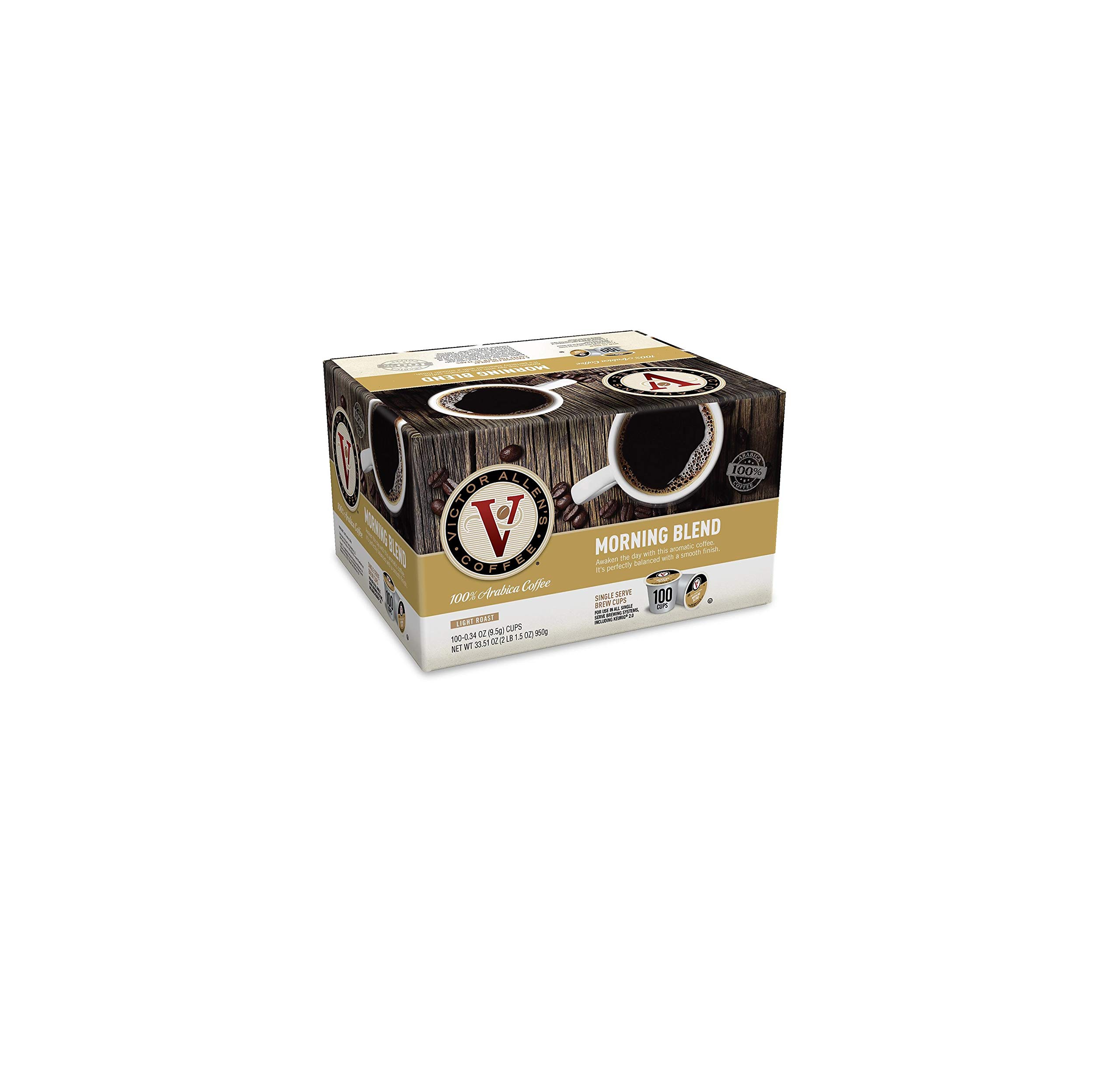 Victor Allen's Morning Blend Coffee Pods - 100 Single-Serve Cups for Keurig Brewers | Bulk Savings | Perfect for Home & Office Coffee Stations
