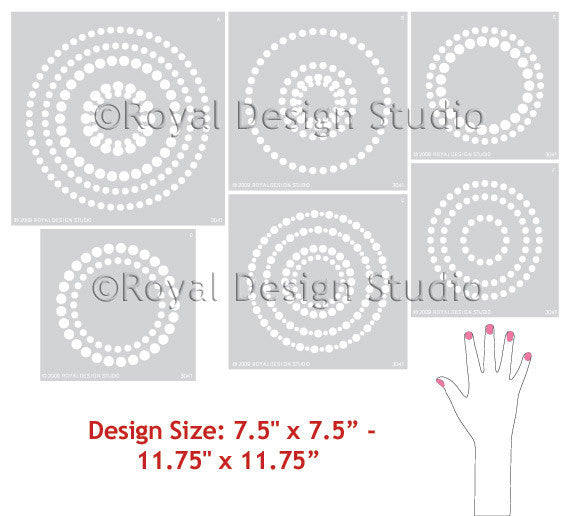 Circling Allover Wall Art Stencil - Reusable DIY Painting Template for Home Decor, Murals, and Furniture - Perfect for Bedroom, Living Room, and Nursery Accent Walls