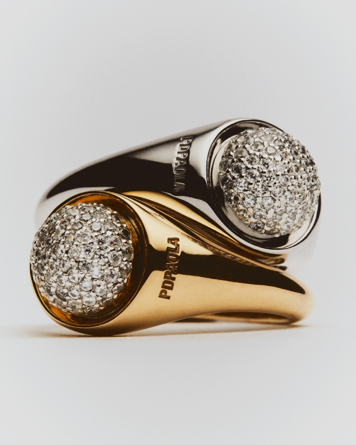 GRID 1 Pavé Moon Ring - Dainty Stackable Silver Ring for Women, Perfect for Everyday Wear & Gift Giving