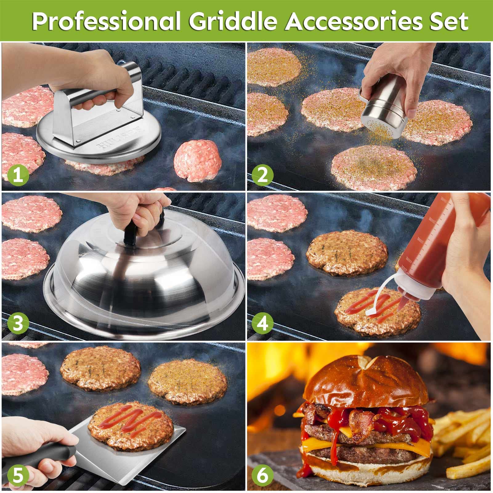 HULISEN Smashed Burger Kit with Press, 12