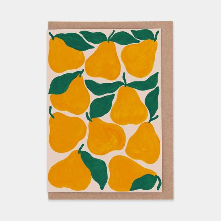 Yellow Pears Greeting Card - Blank Inside for Custom Messages | Perfect for Birthdays, Thank You Notes & Special Occasions