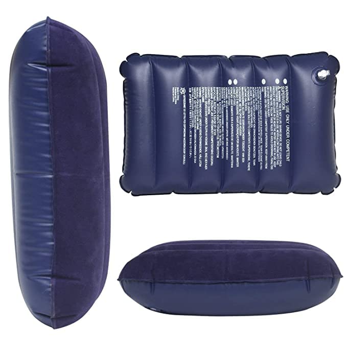 Velvet Travel Pillow for Neck Support - Ultra Soft & Comfortable Inflatable Air Pillow for Sleeping - Lightweight & Portable for Camping, Backpacking, Airplane - Perfect for Adults, Kids & Babies - Blue (PCS-2) | Great for Long Flights, Road Trips & Outdoor Adventures